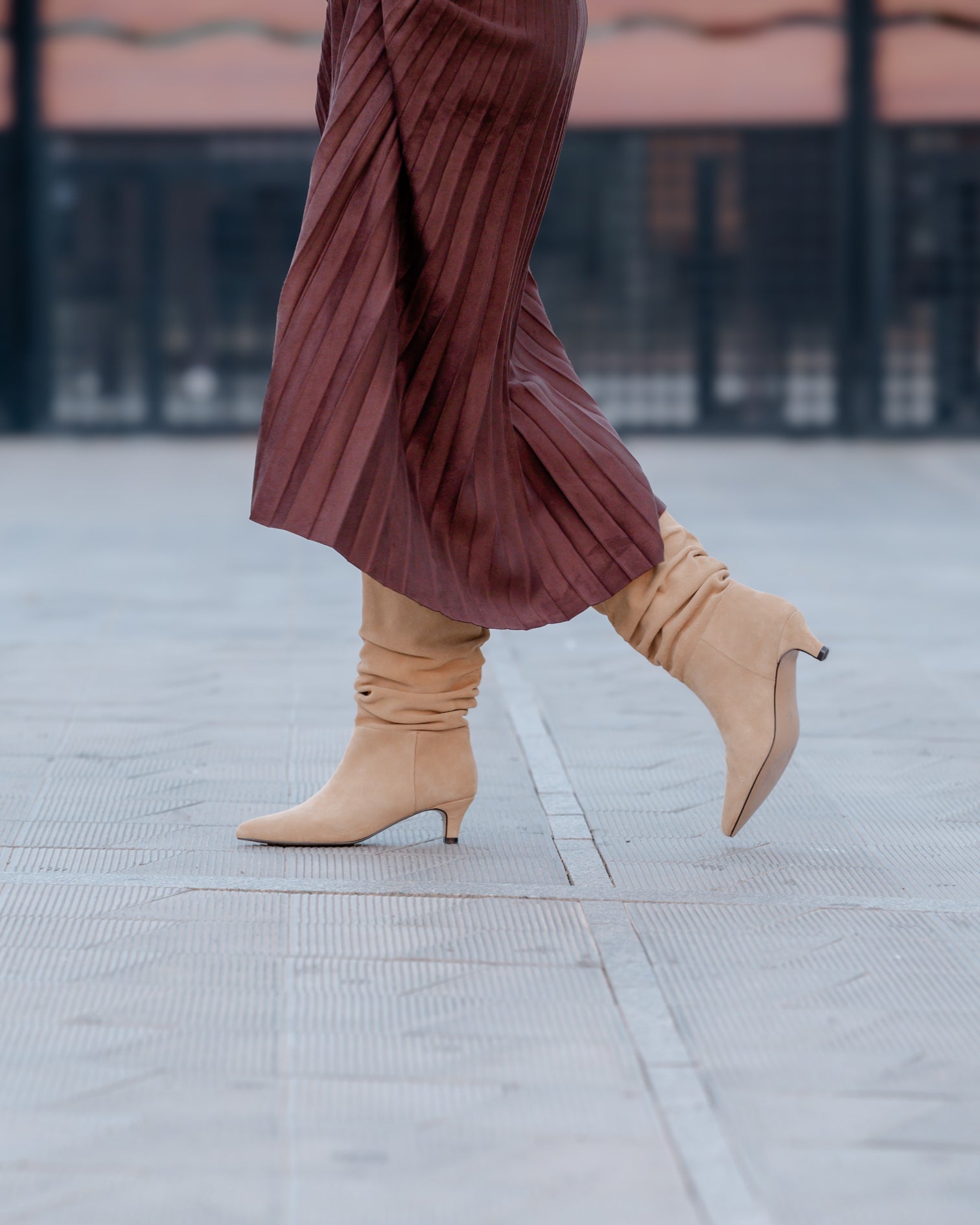 Beige Nirvana Leather Mid Boot