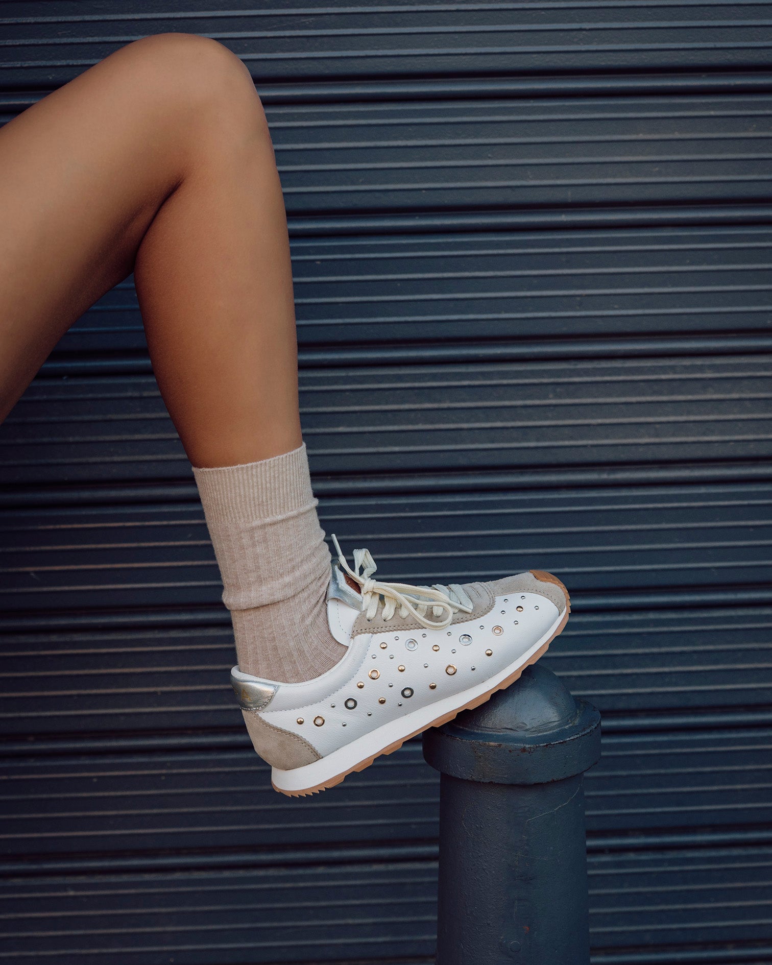 Inara Studded White Sneakers