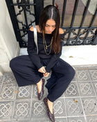 Ballerine en cuir bordeaux avec clous Etoile 