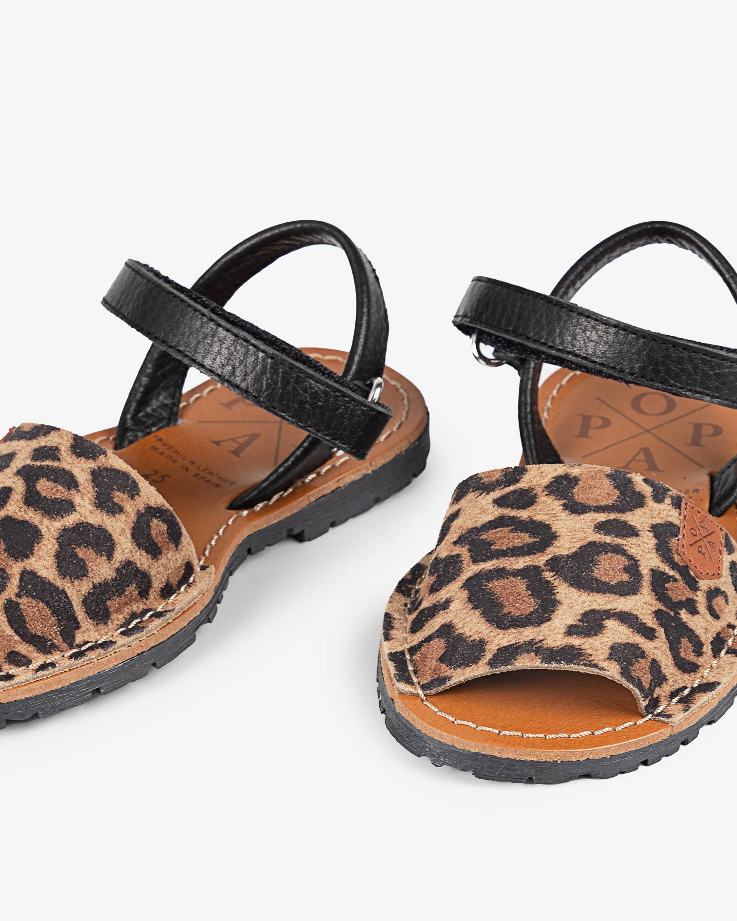 Menorquina Sandals Tocoto Vintage Sandals 5P Alvaro Leopardo Black