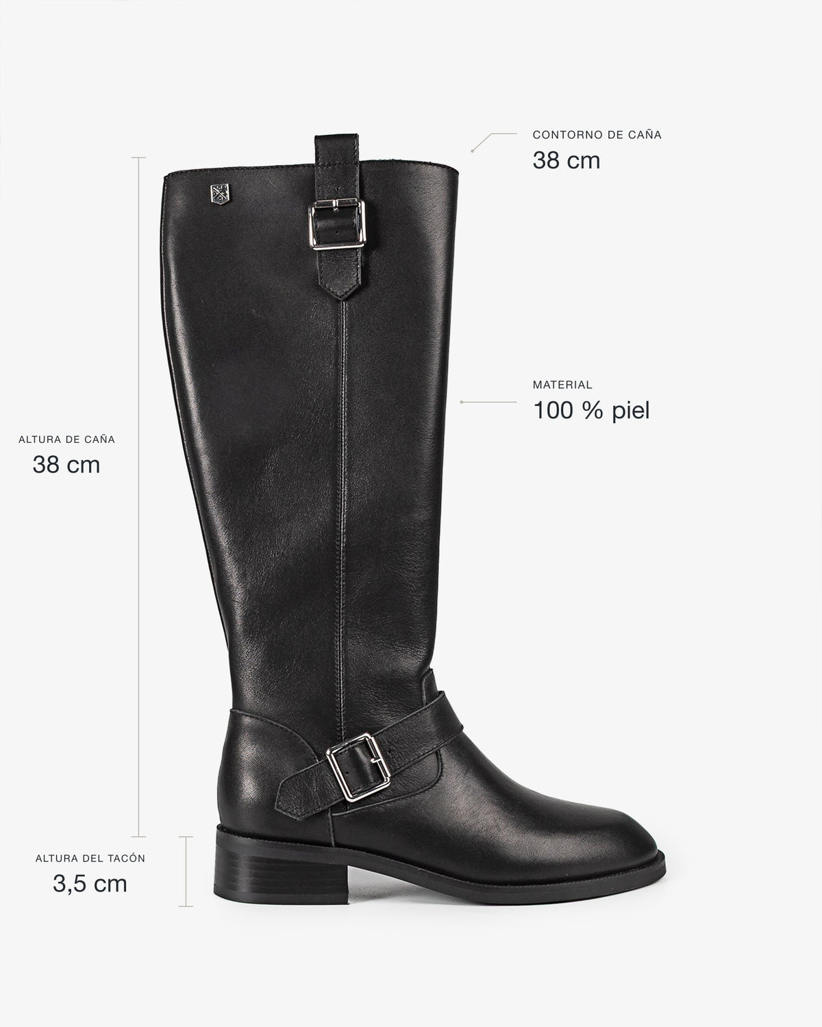 Bota Alta de Piel Negra kiliman