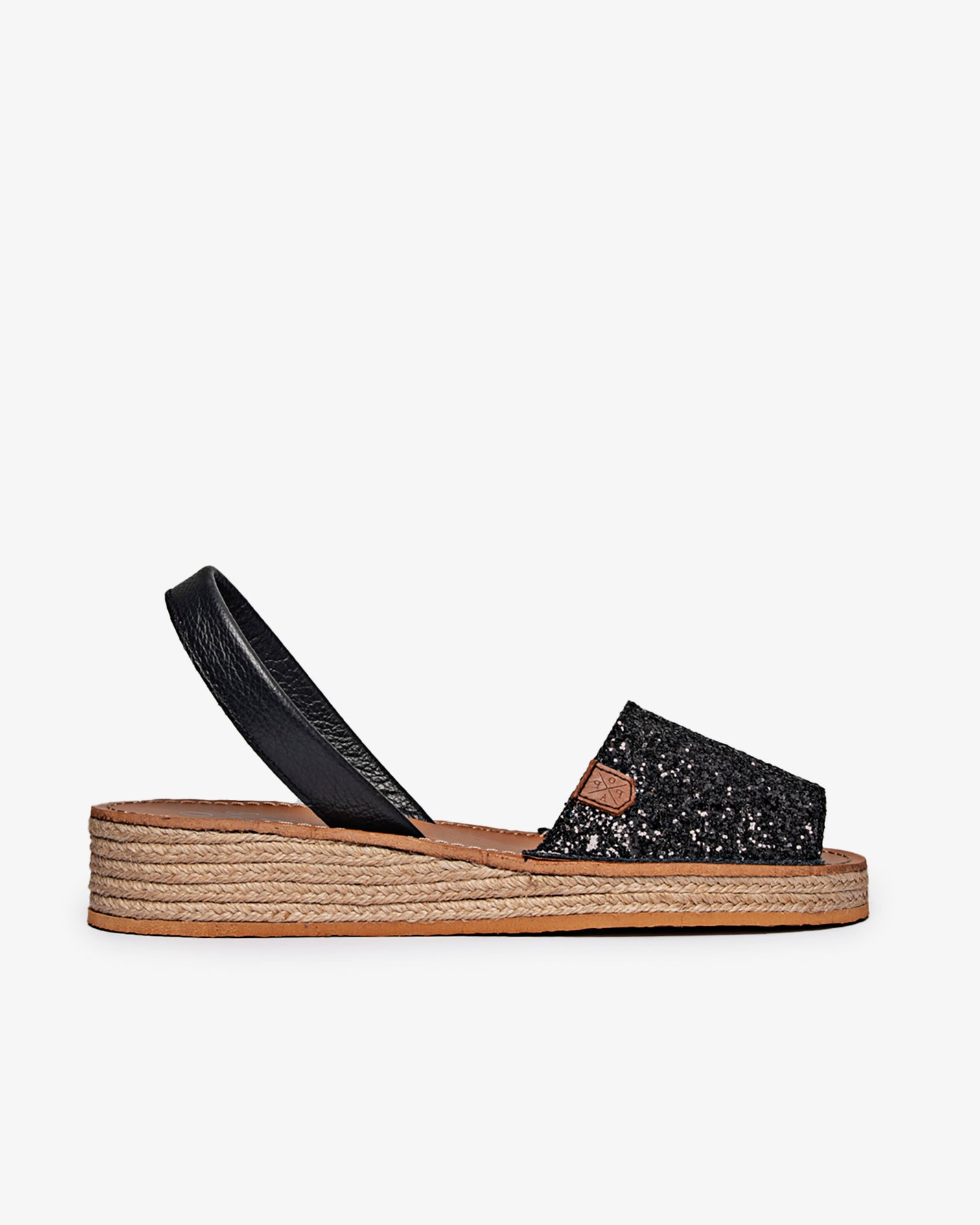 Menorquina Plataforma Malala Glitter Negro
