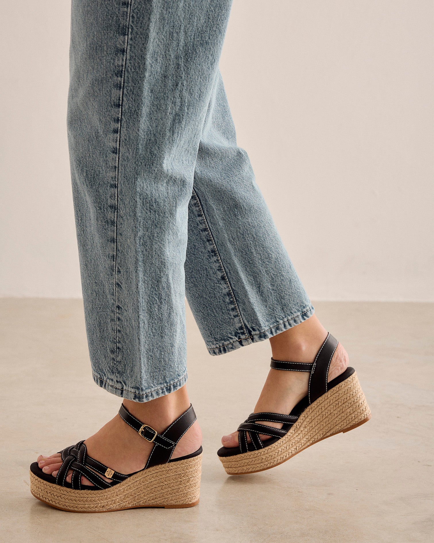 Cuña Marinha Tiras Negro