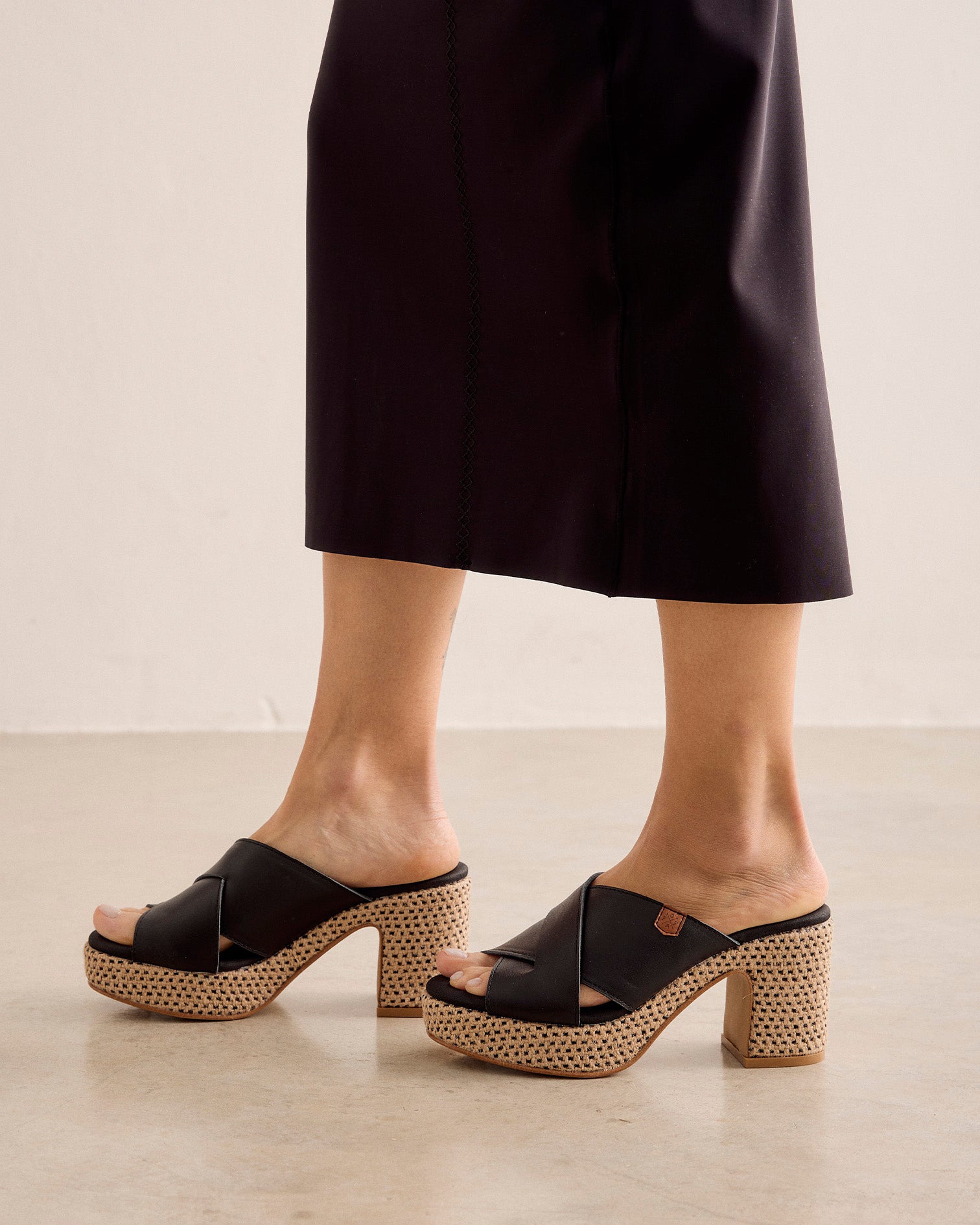 Sandalia Melibea Piel Negro