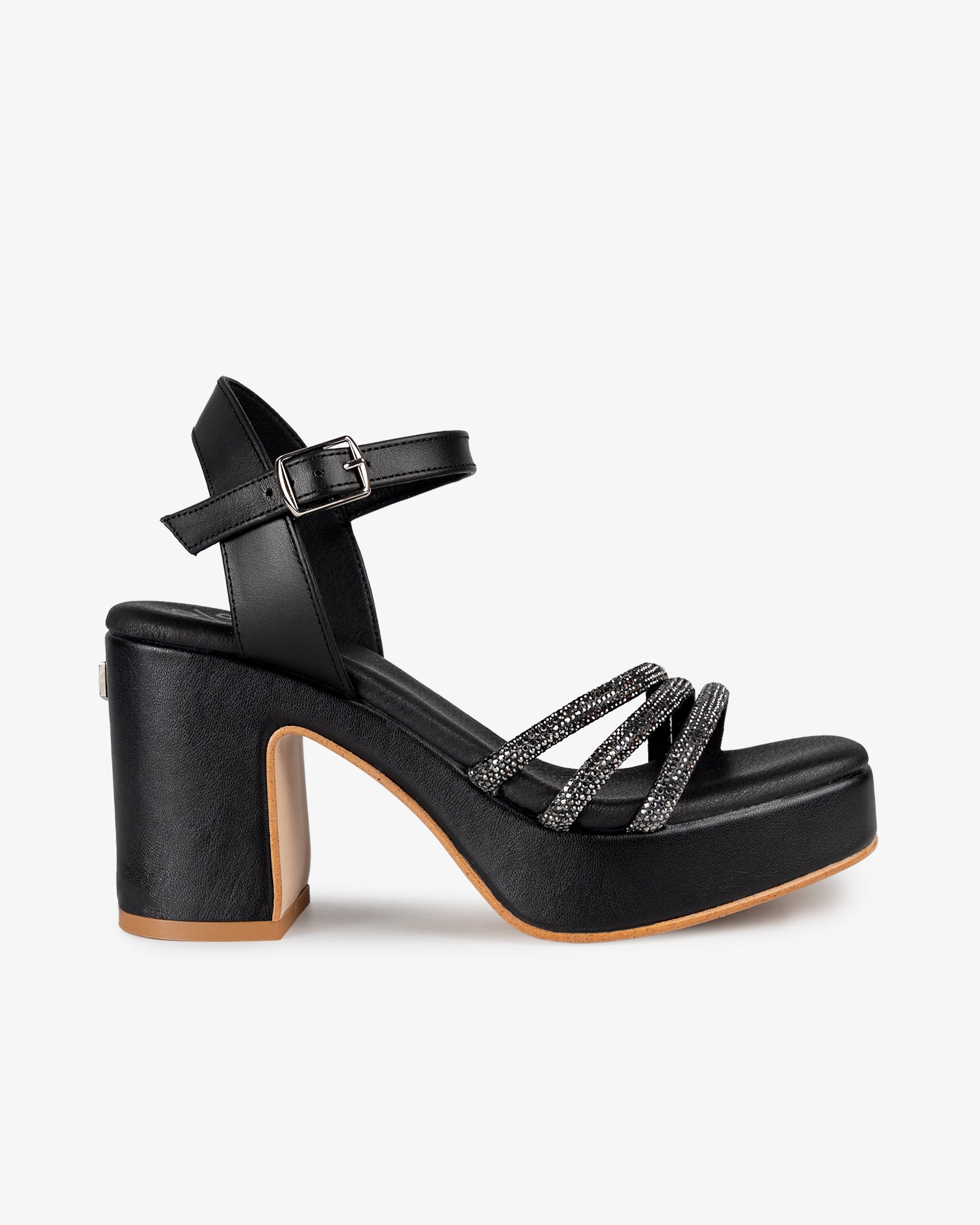 Sandalia Plataforma Kuka Glow Negro