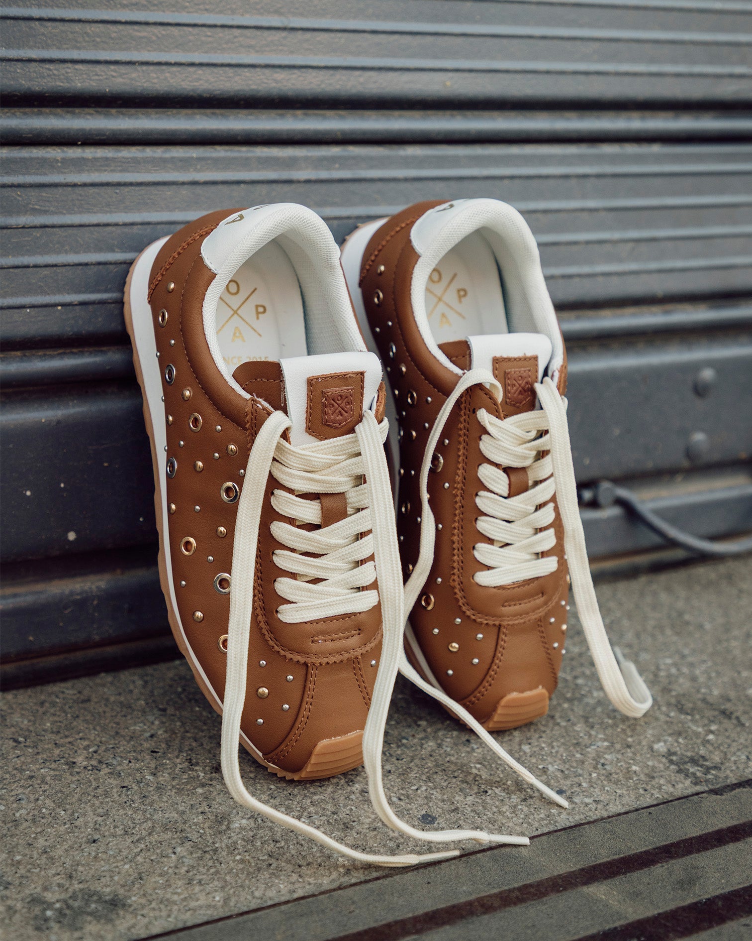 Inara Leather Studded Sneakers