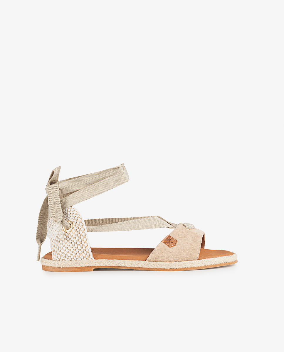 Menorquina Flat Capri Daim Beige