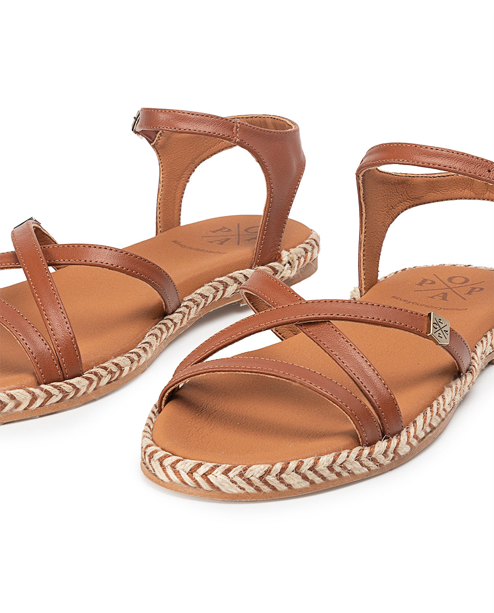 Sandale plate en cuir Cubagua