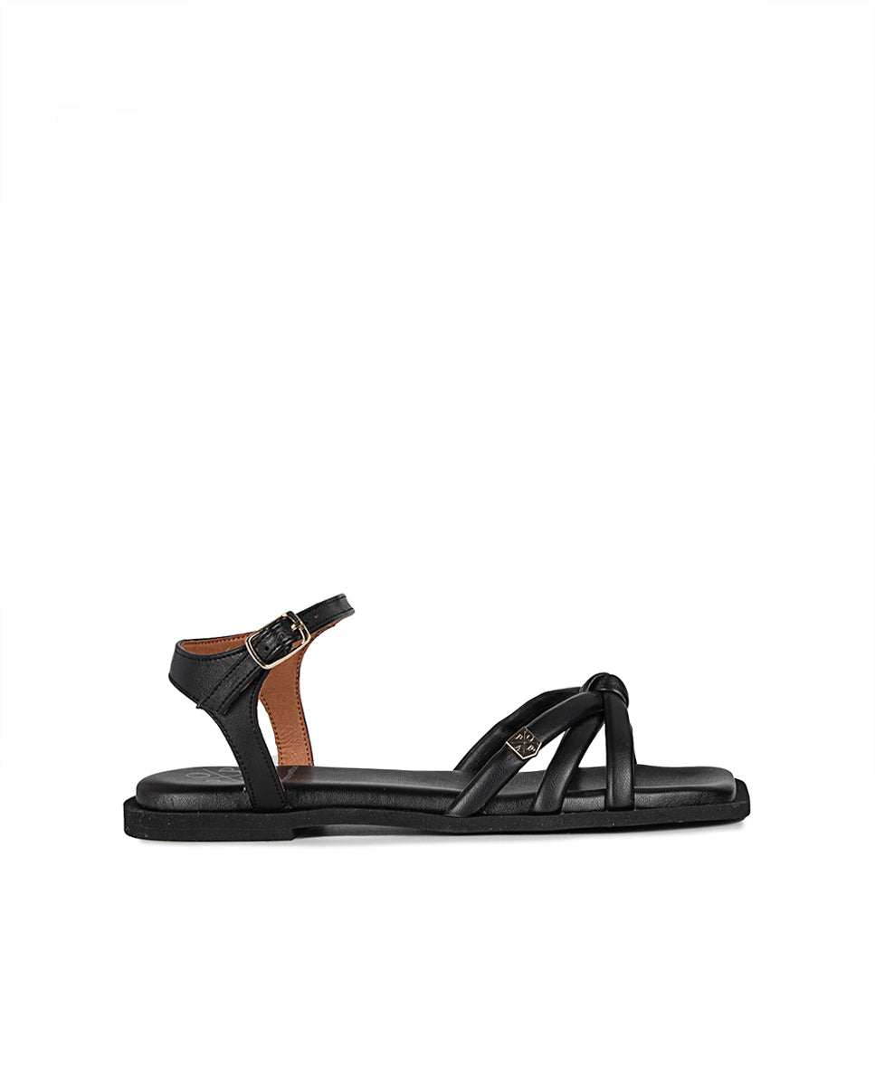 Sandale plate Naxos entièrement noire