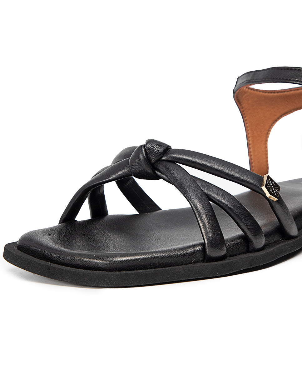 Sandale plate Naxos entièrement noire