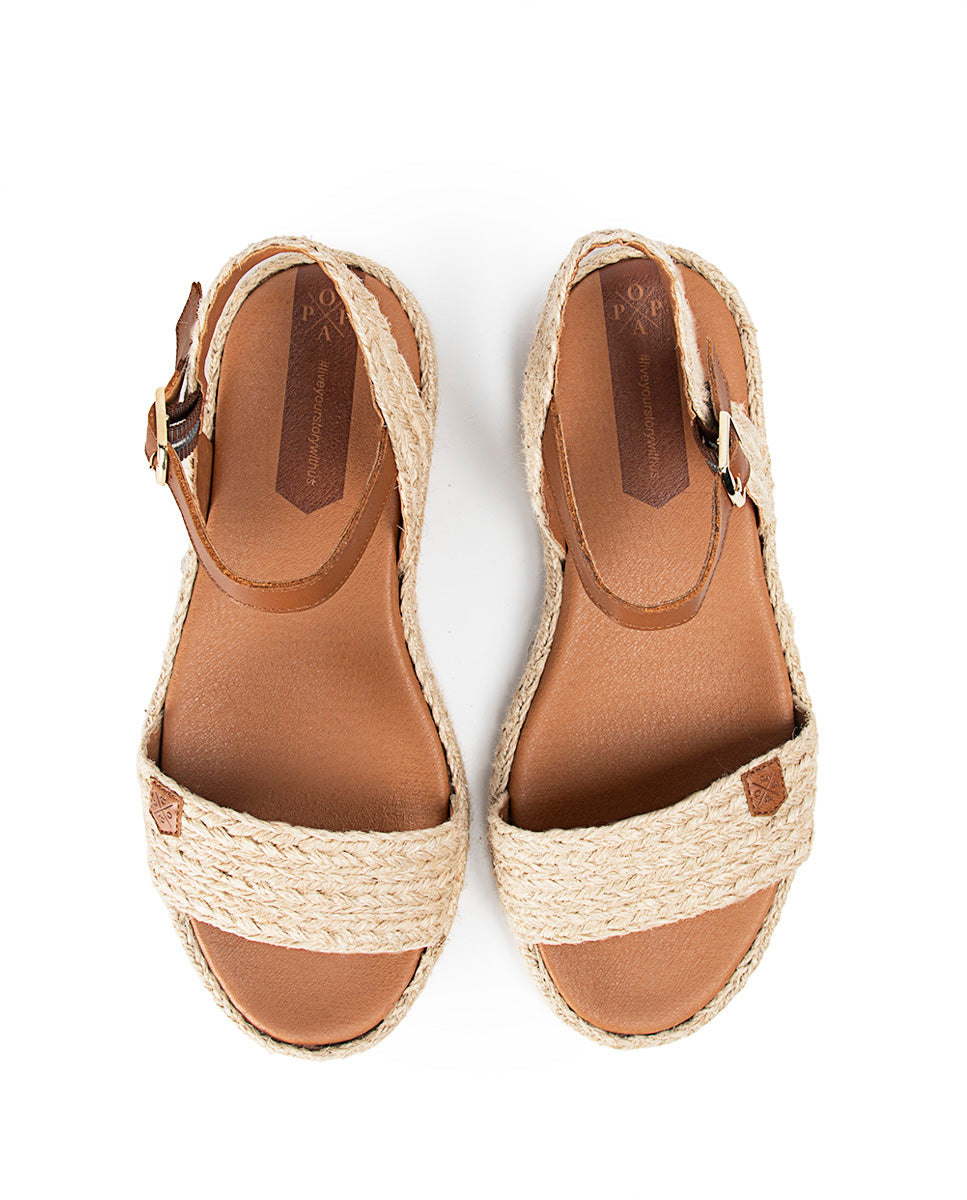 Sandale plate en cuir Colima Salem