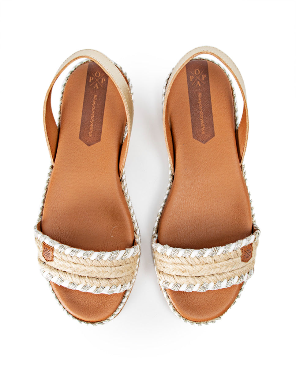 Mendoza Sutach Platinum Flat Menorcan Sandals