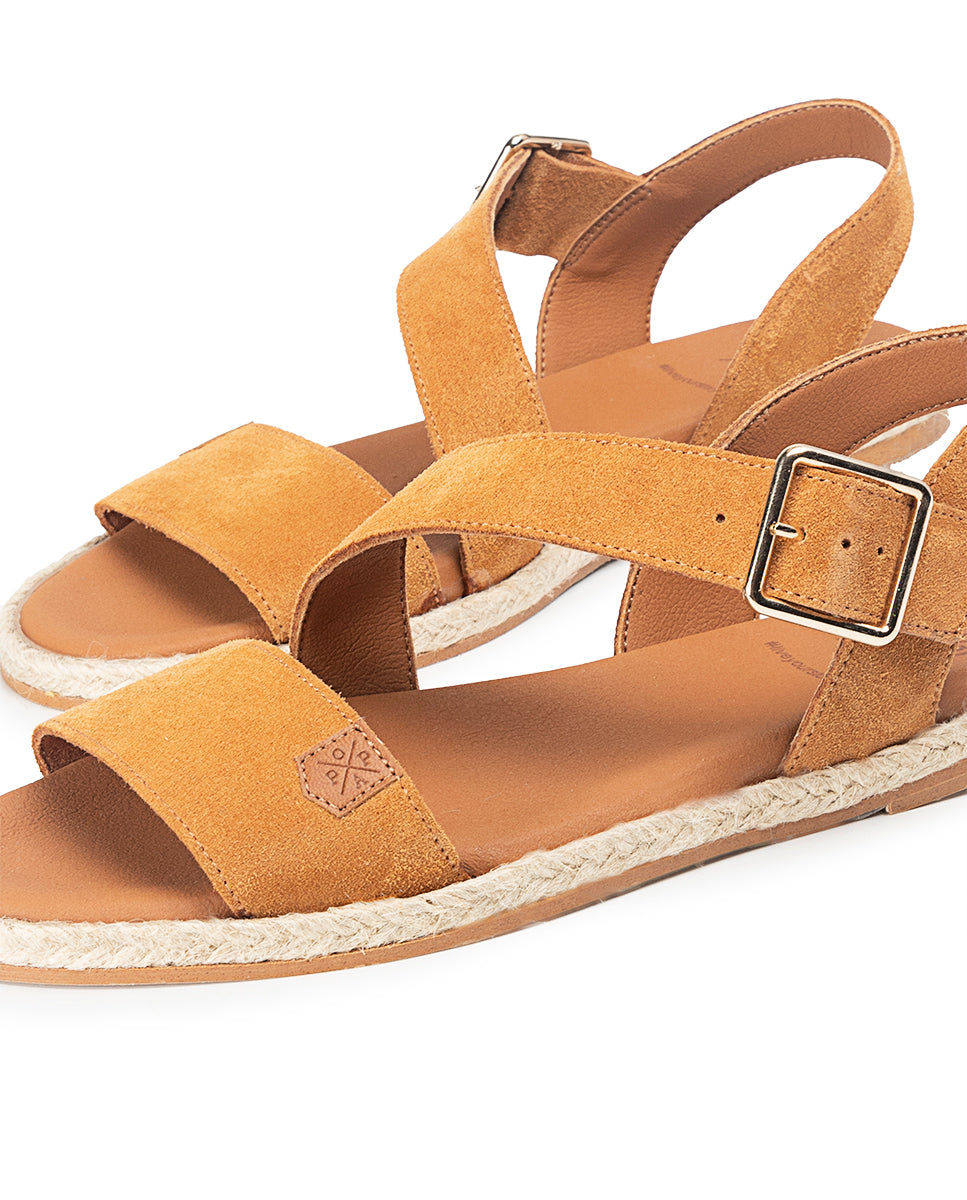 Leyte Split Leather Flat Sandal