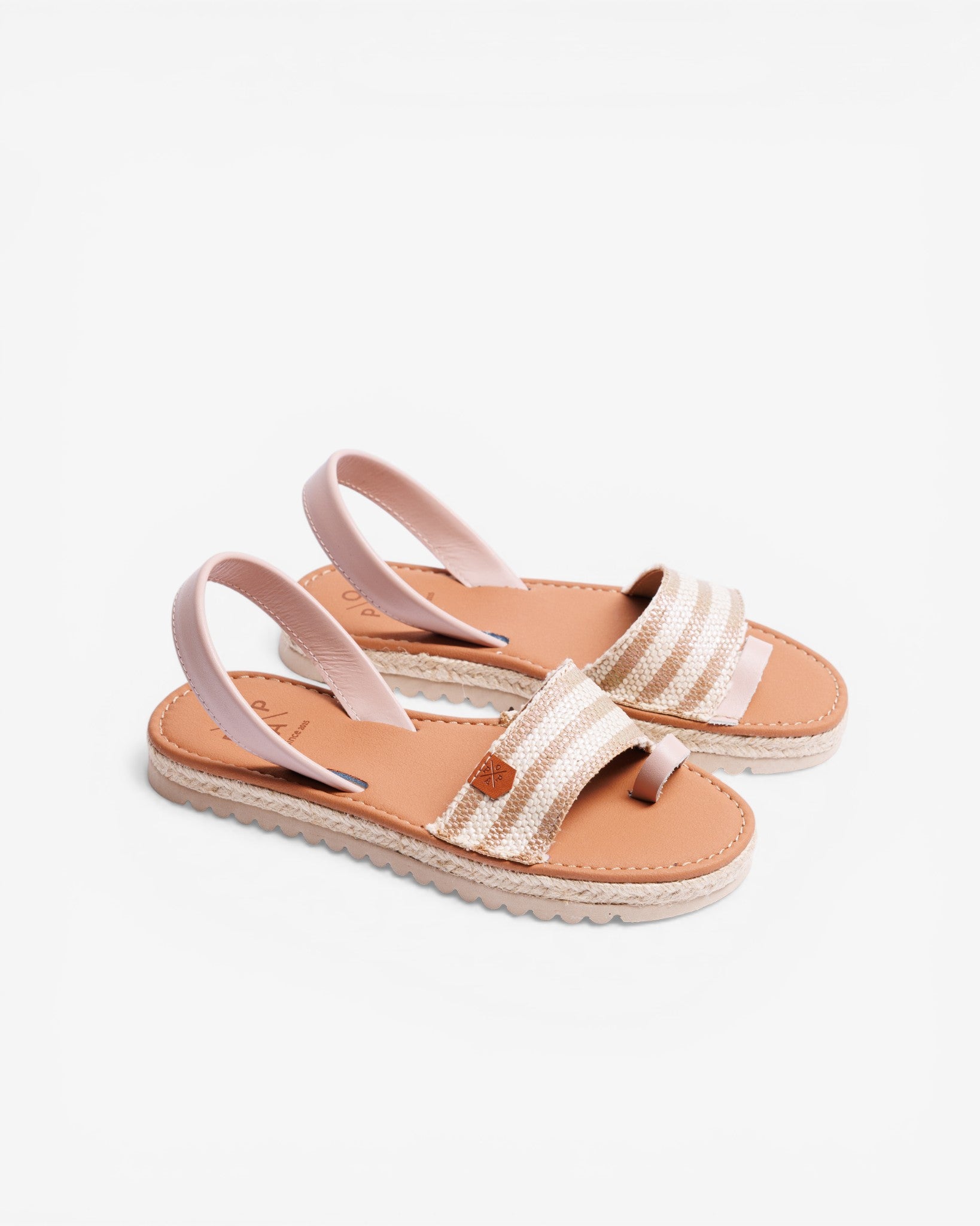 Menorquina Plana Samena Rafia Marinera Pink Gold