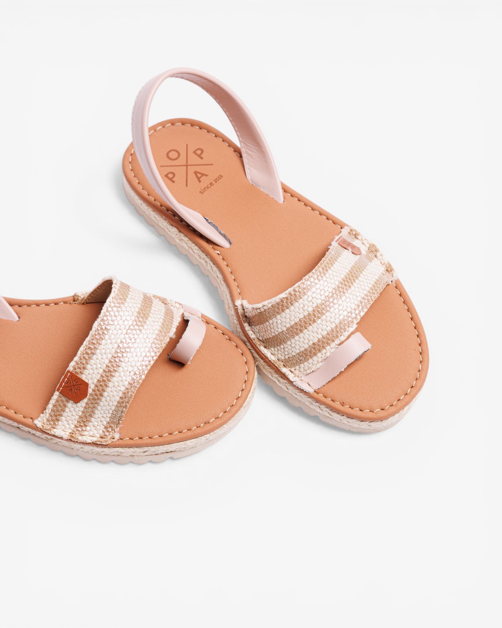 Menorquina Plana Samena Rafia Marinera Pink Gold
