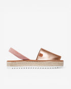 Menorquine à plateforme Saona Metal Pink Gold 