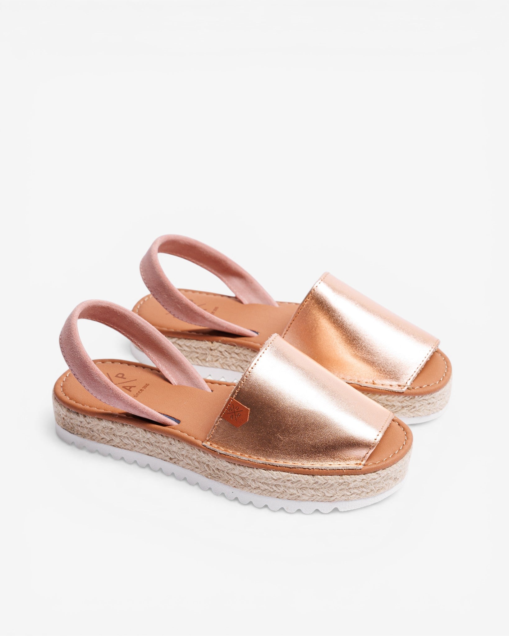 Menorquina Plataforma Saona Metal Pink Gold