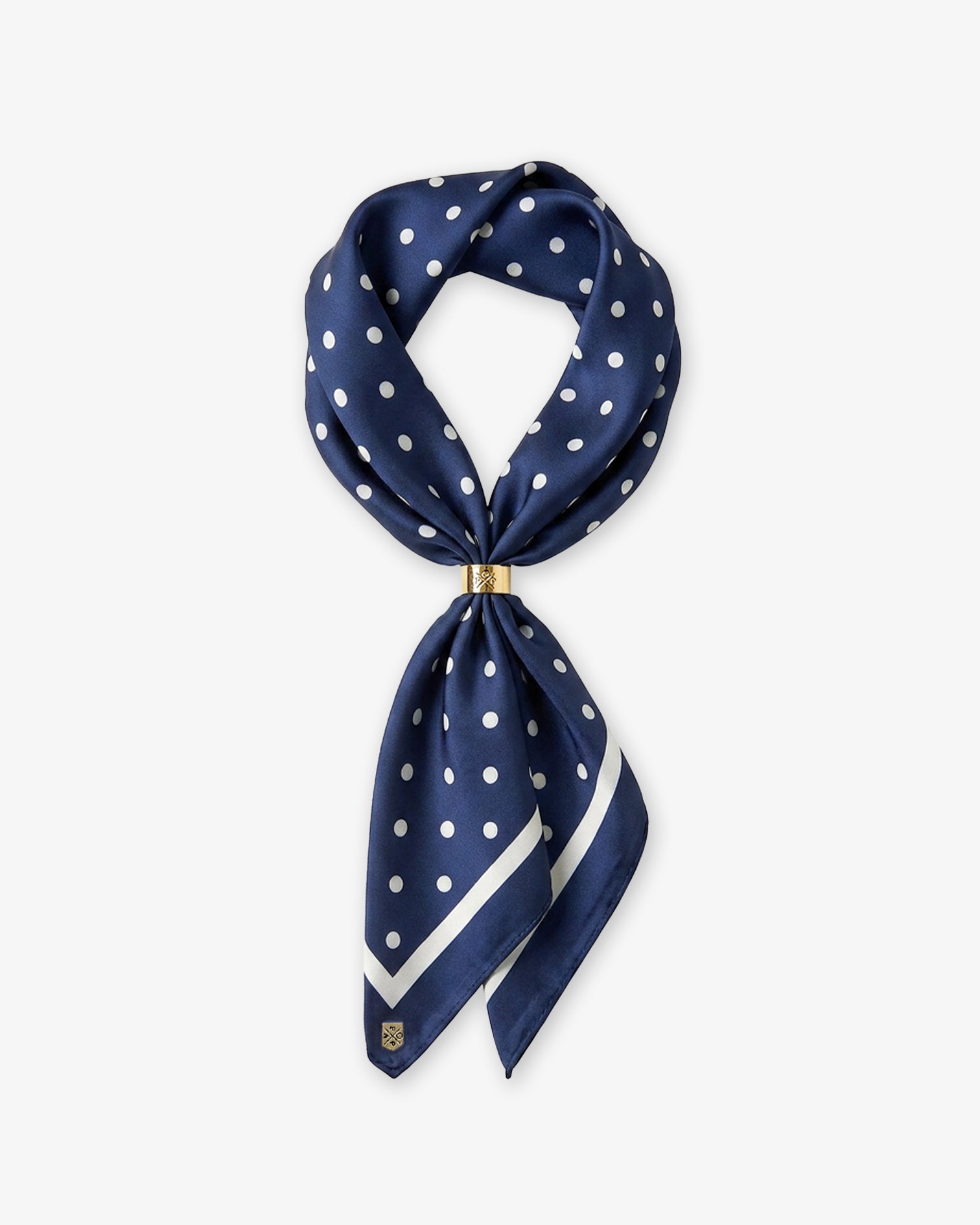 Foulard à pois bleu et blanc 
