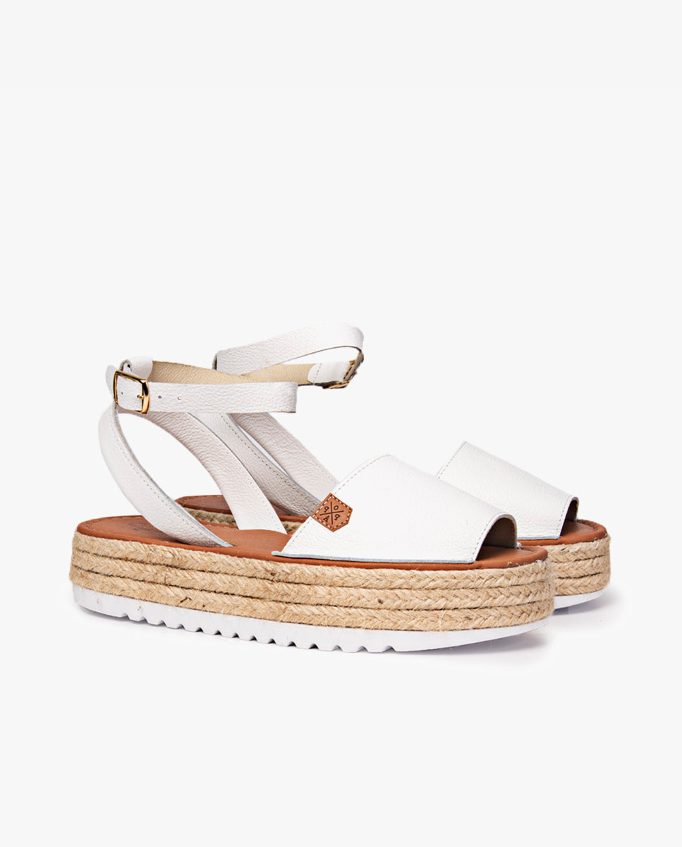 Menorquina Plataforma Camila Sauvage Blanco