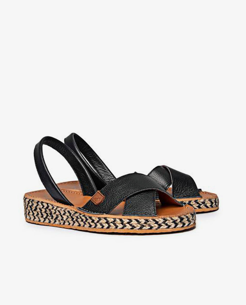 Menorquina Platform Parks Sauvage Black