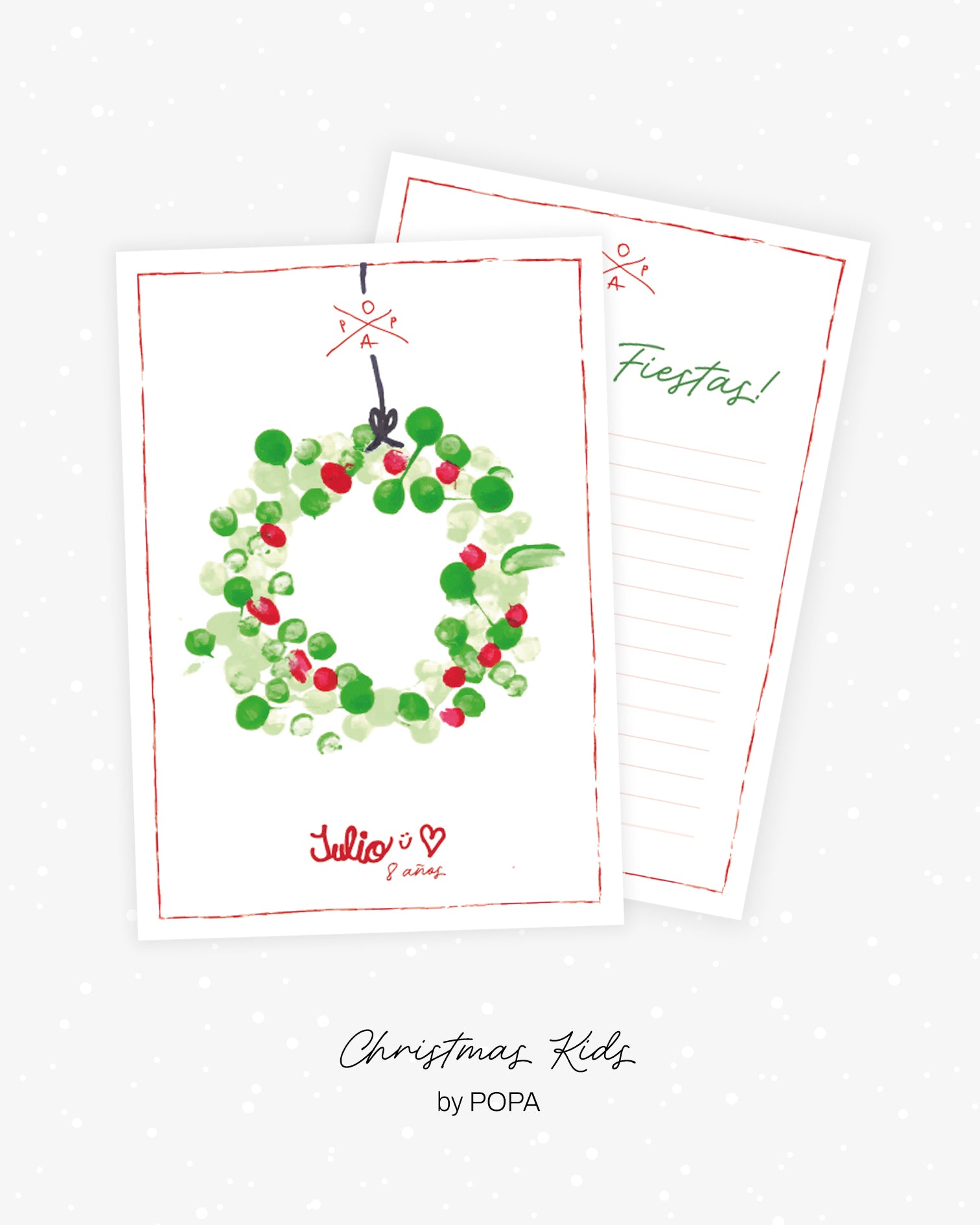 Postal Corona de Navidad (Julio, 8 años)