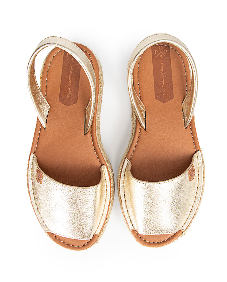 Platinum Laminated Saona Menorcan Sandals