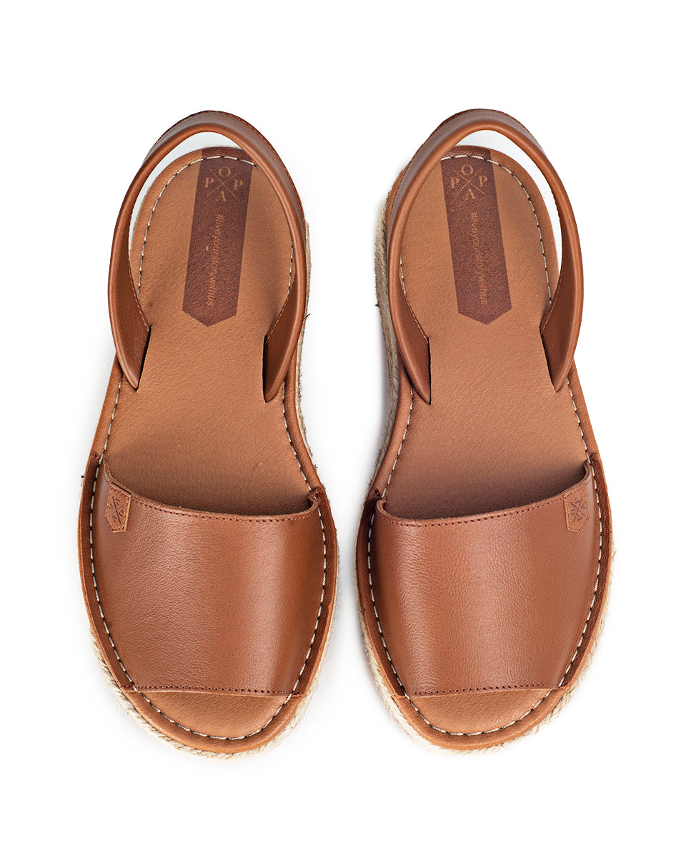 Leather Rosario Platform Menorcan Sandals