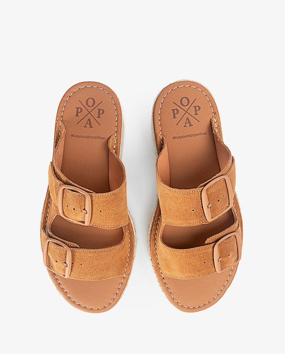 Menorquina Platform Collao Split Leather