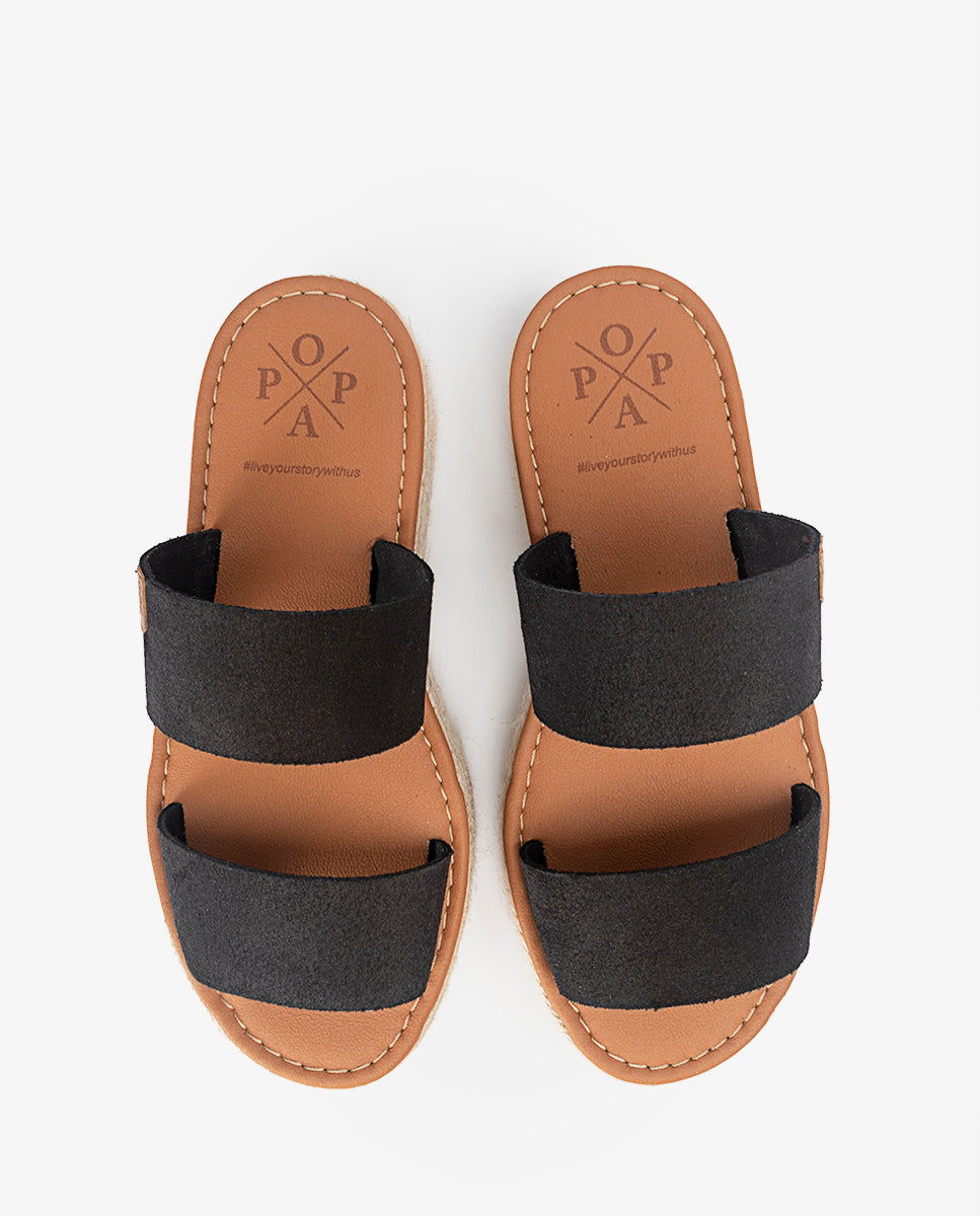 Plateforme Menorquina Tayrona Daim Noir