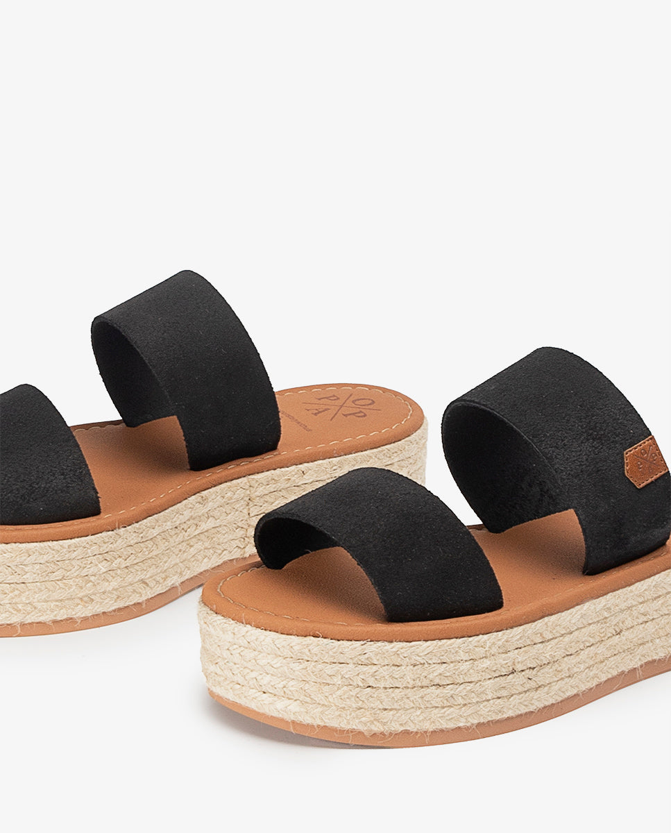 Plateforme Menorquina Tayrona Daim Noir