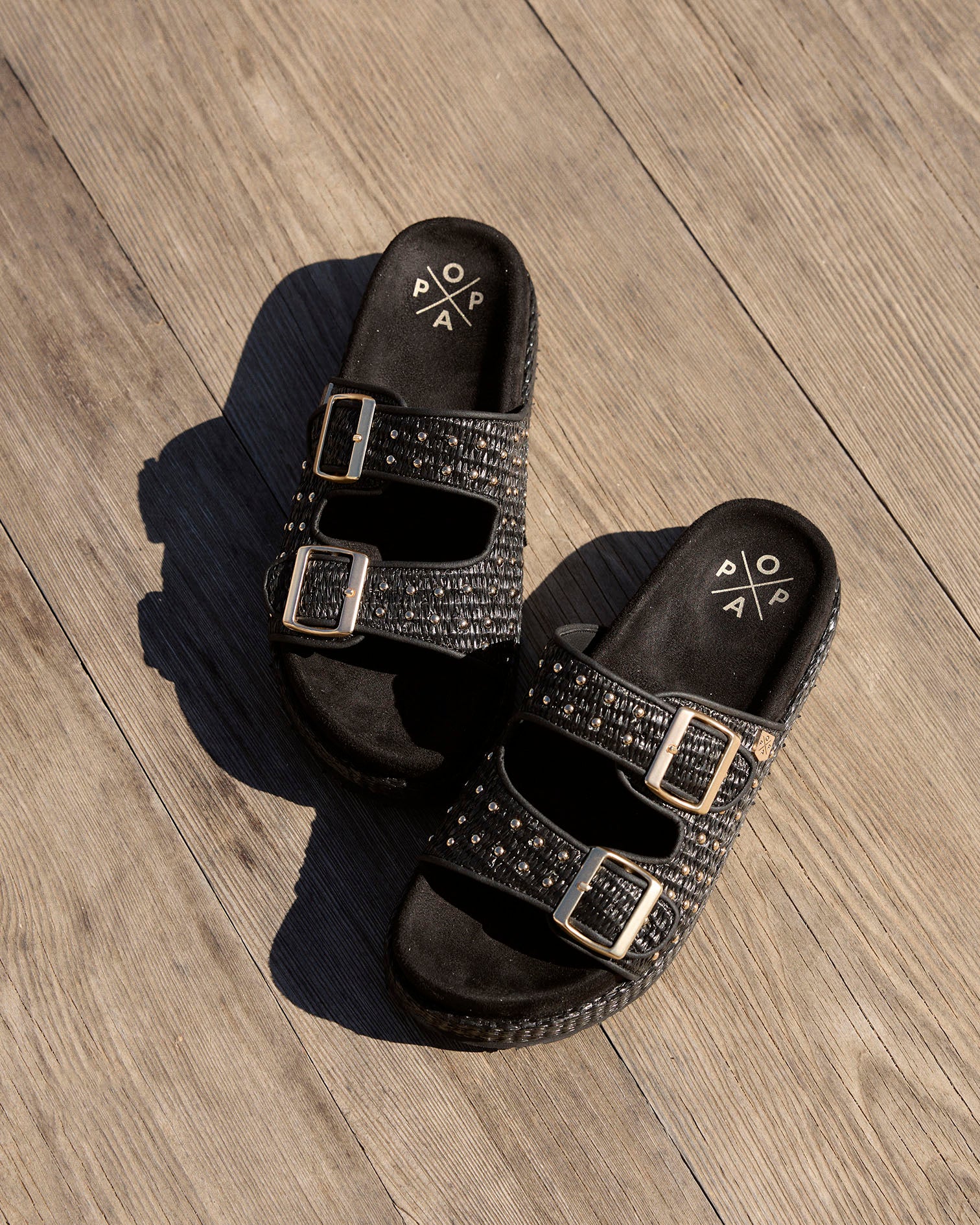 Sandale Xago Raphia Noir 