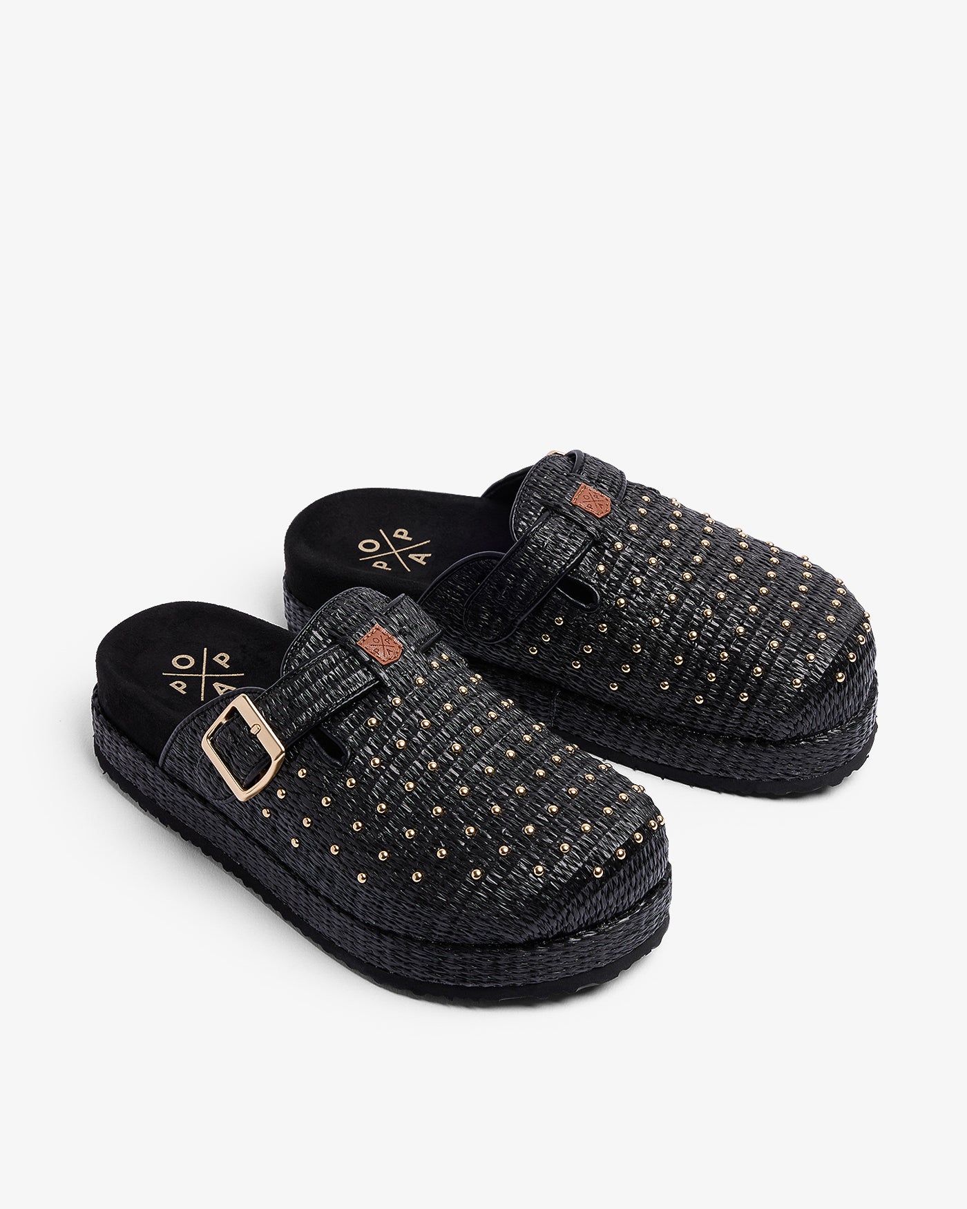 Sabot Acova en raphia noir 35