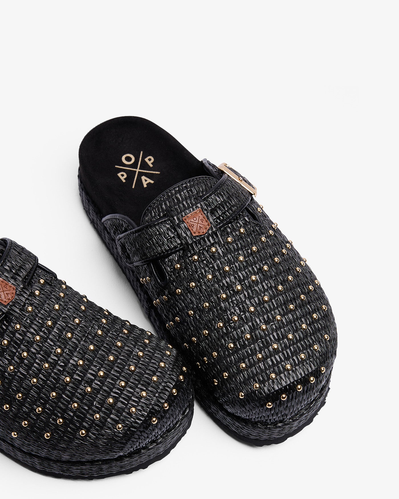 Sabot Acova en raphia noir 35