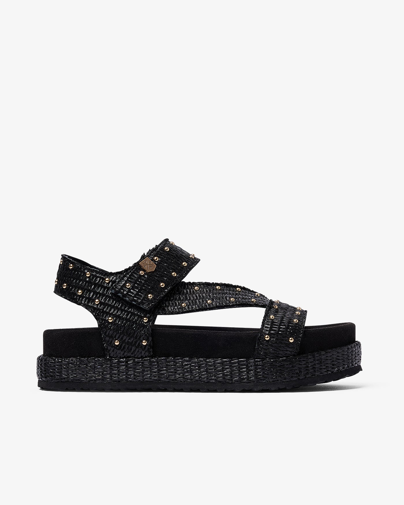 Sandale Niana Clous Raphia Noir 35