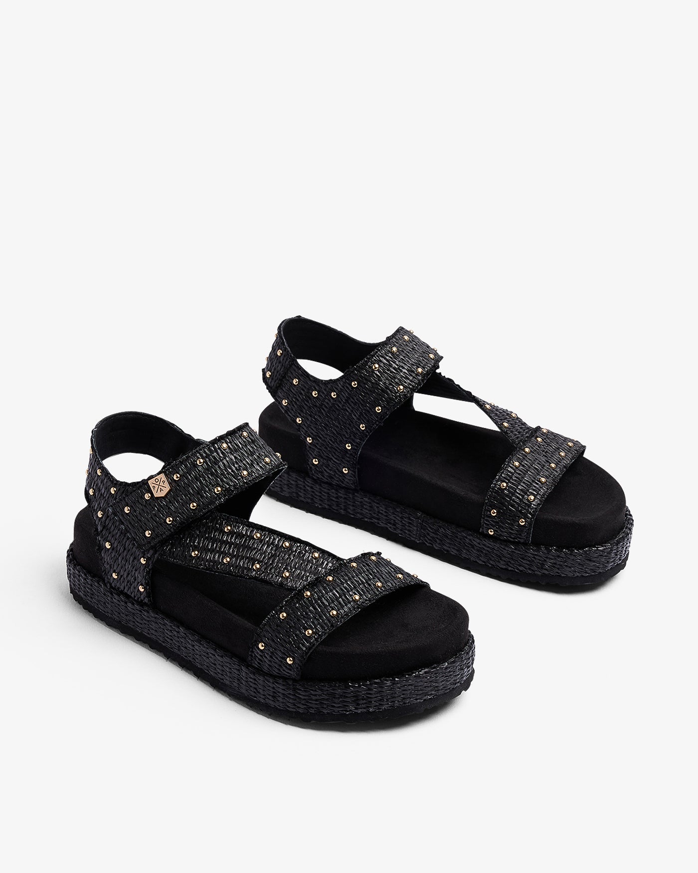 Sandale Niana Clous Raphia Noir 35