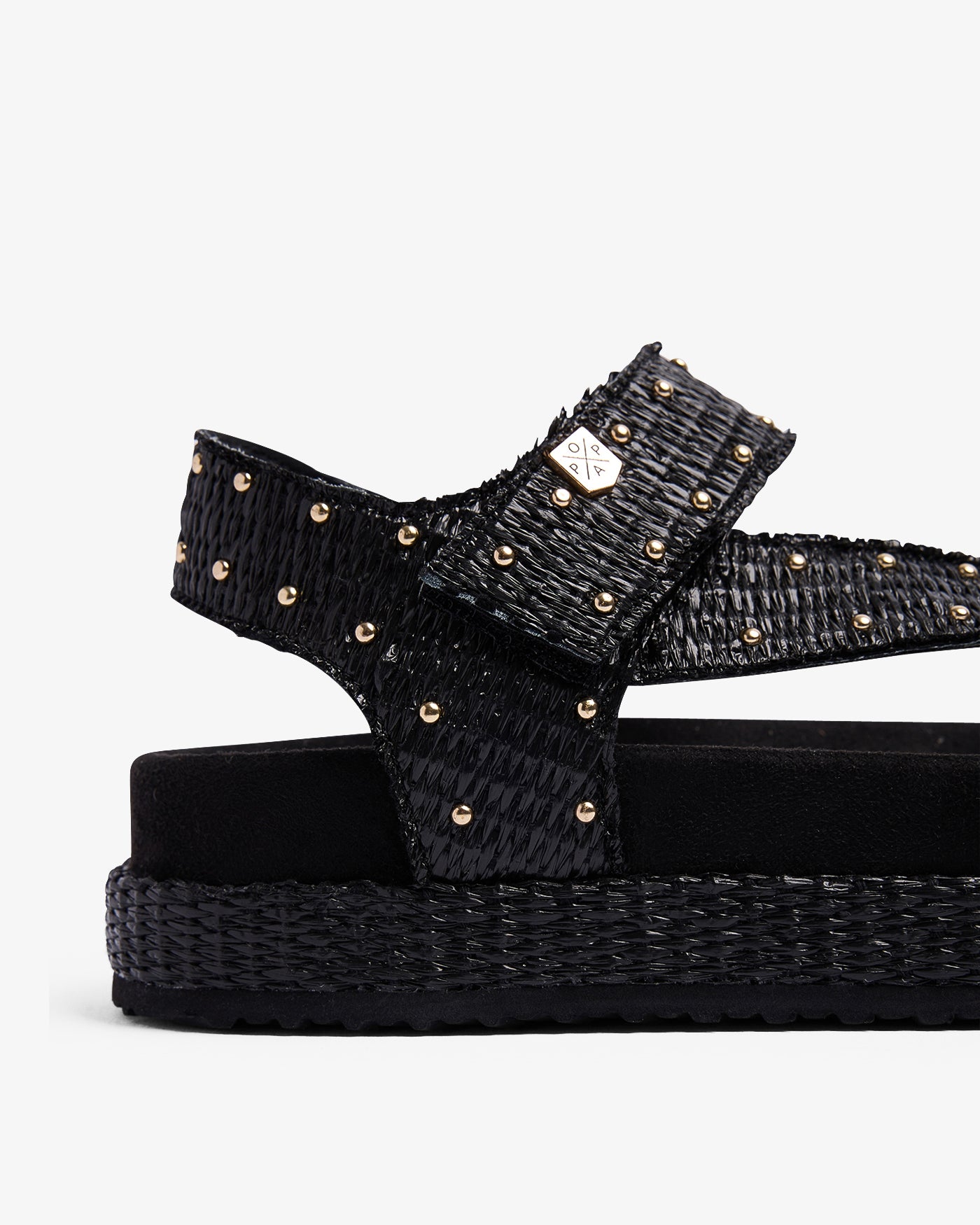 Sandale Niana Clous Raphia Noir 35