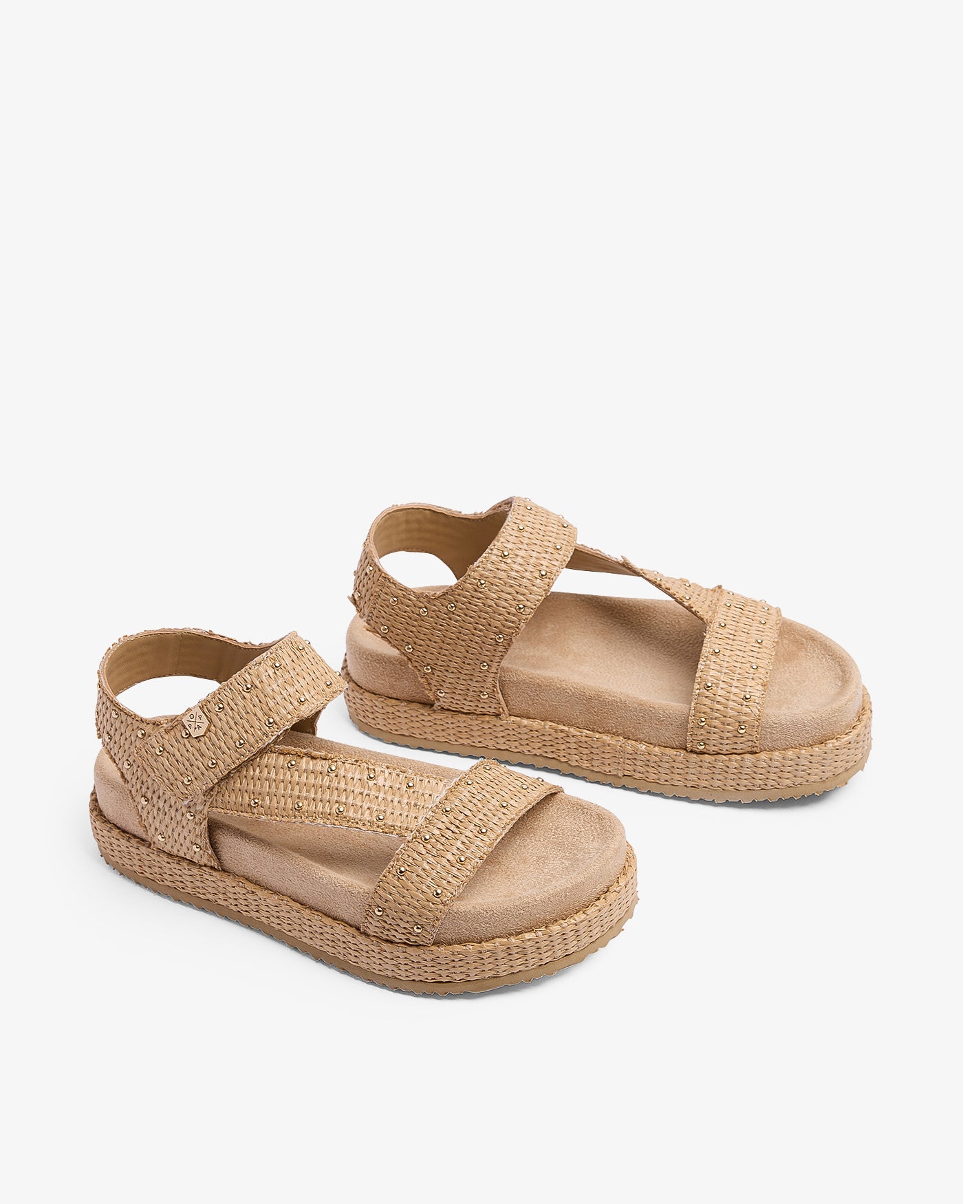 Sandale Niana Clous Raphia Beige 35