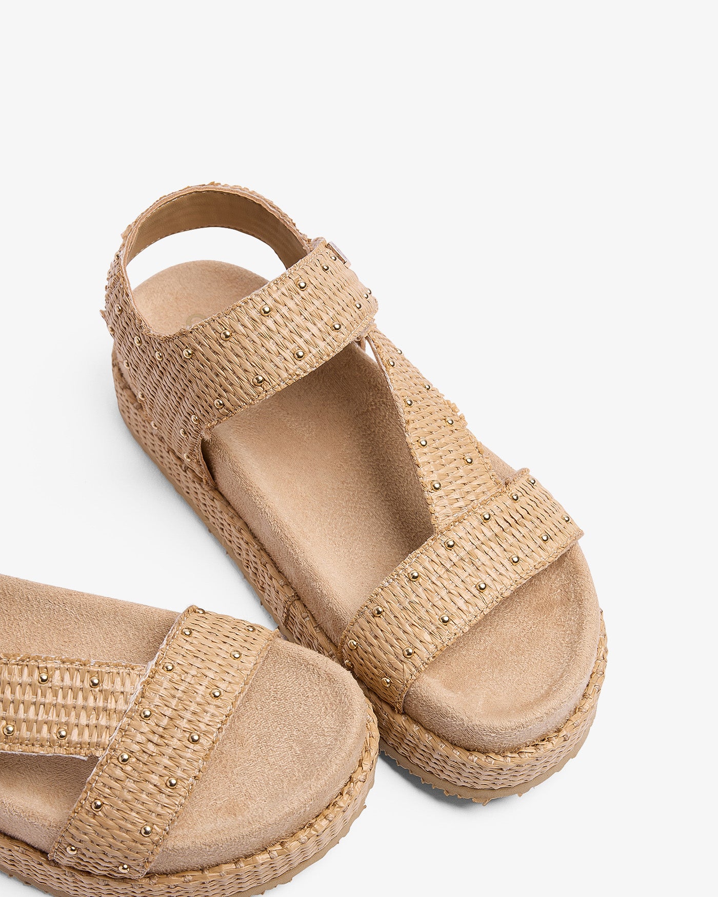 Sandale Niana Clous Raphia Beige 35