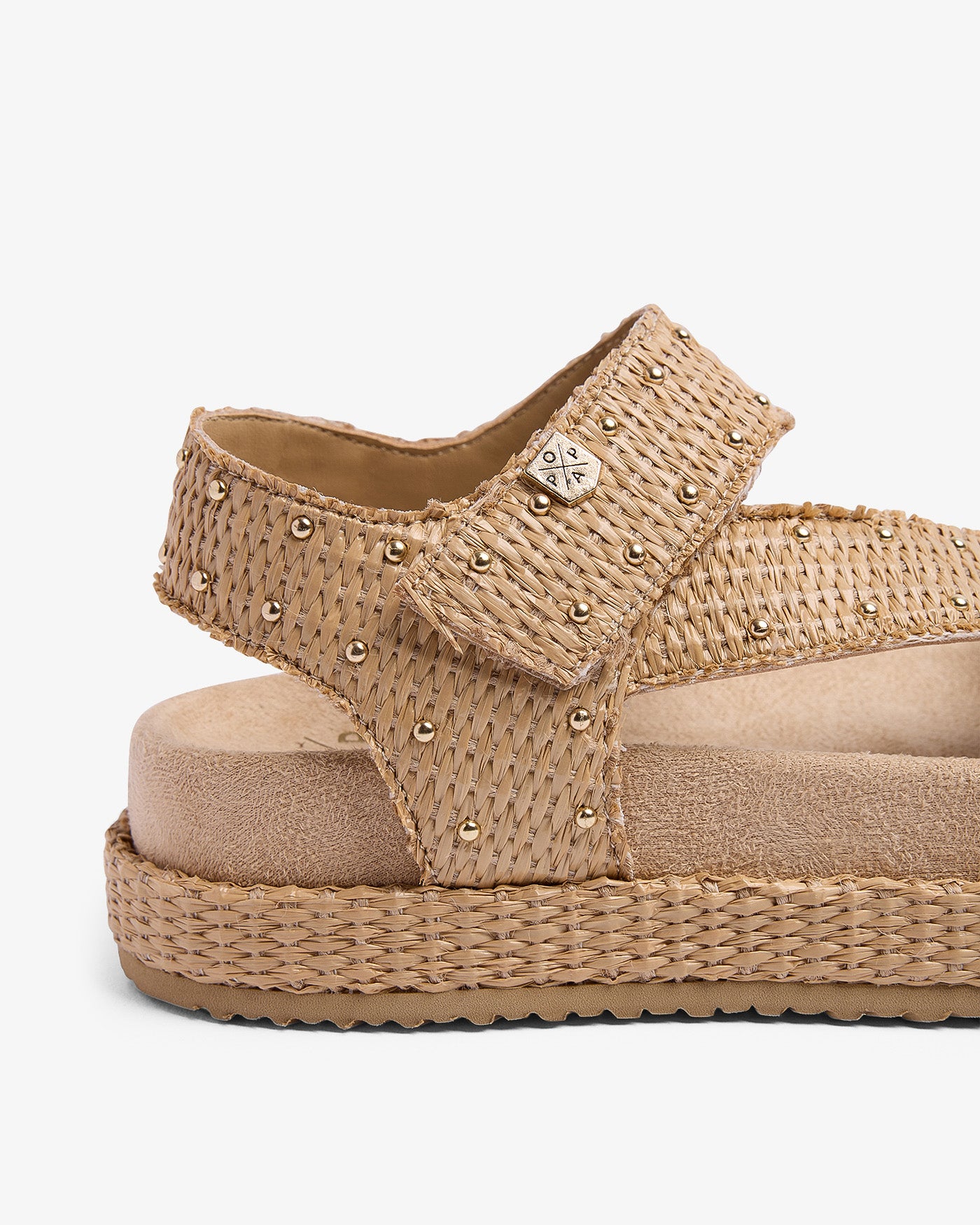 Sandale Niana Clous Raphia Beige 35