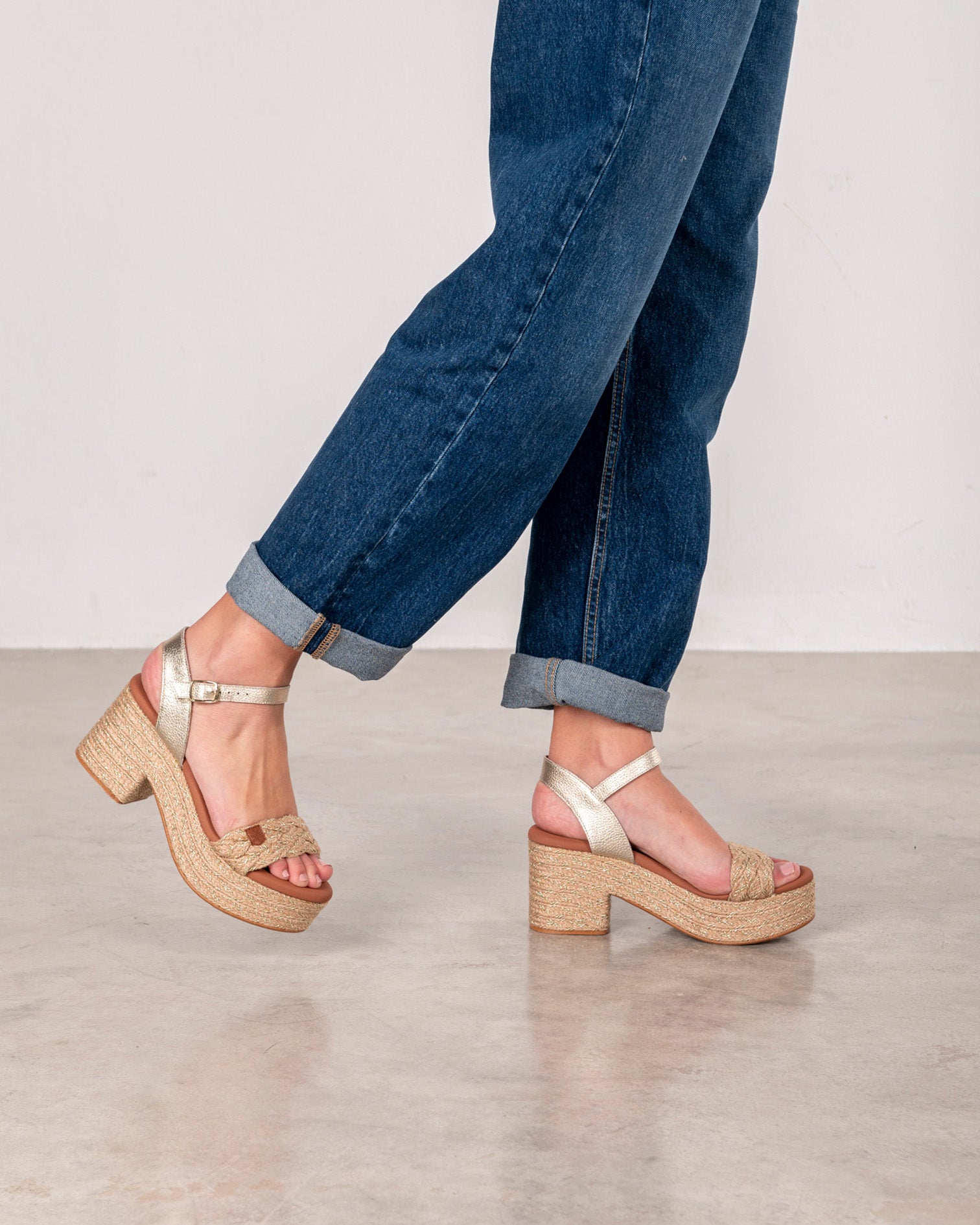 Wedge Heel Abaka Braided Gold