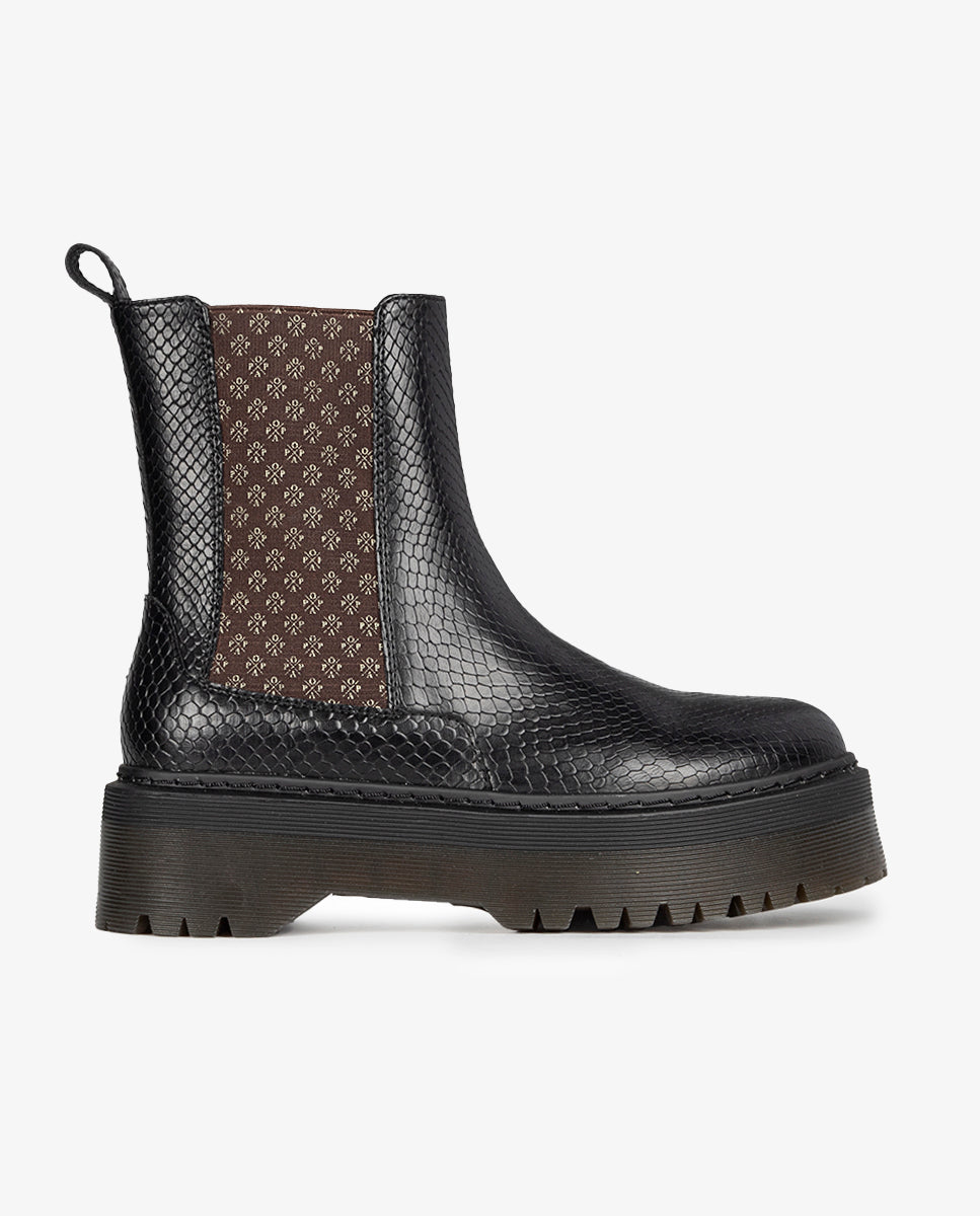 Carly Snake Boot Black