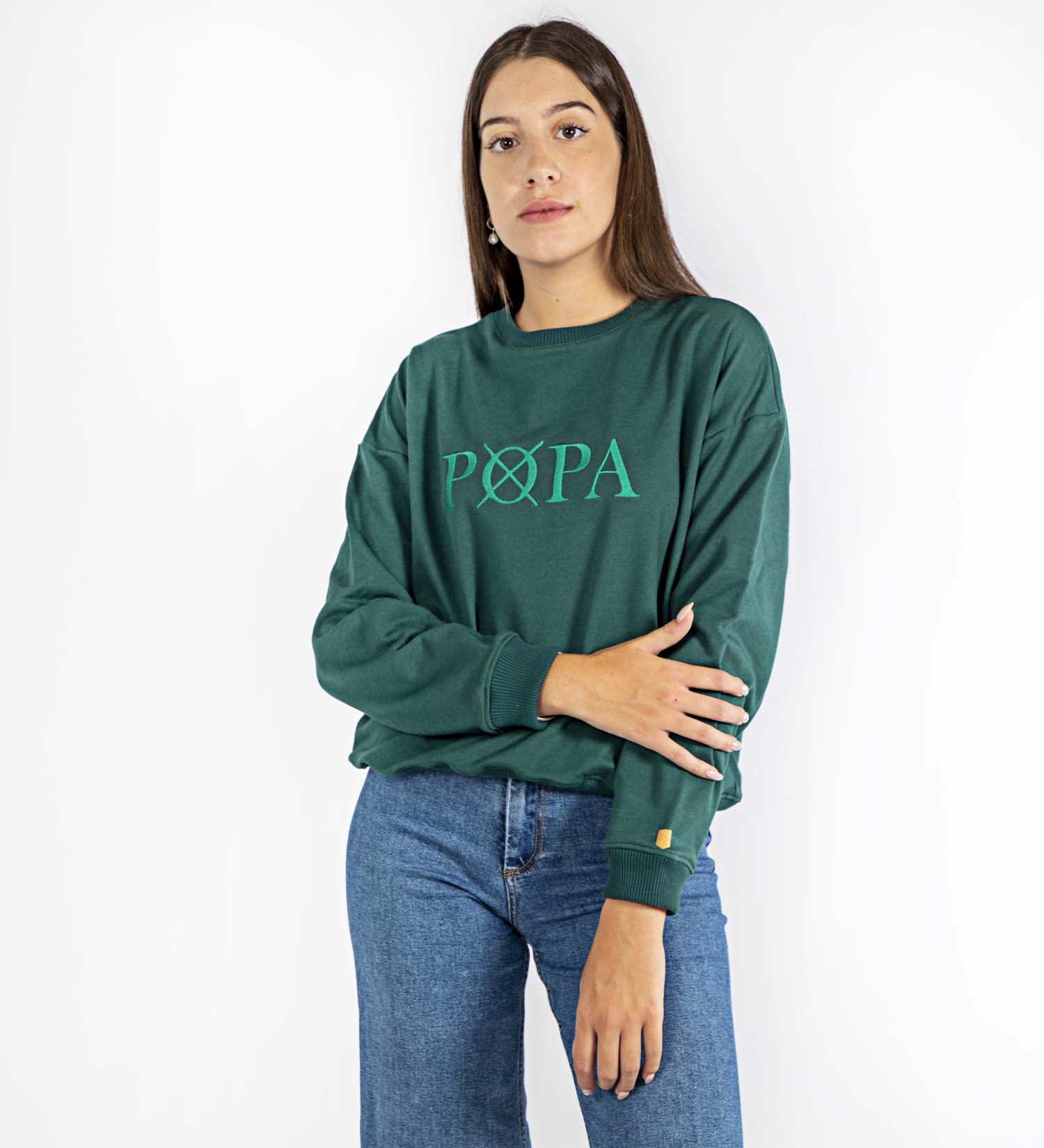 Sudadera Dona Verde Letras