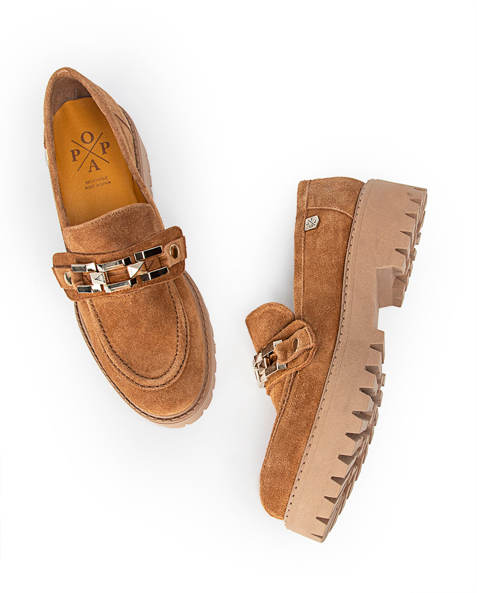 Ardosa Brown Leather Moccasin