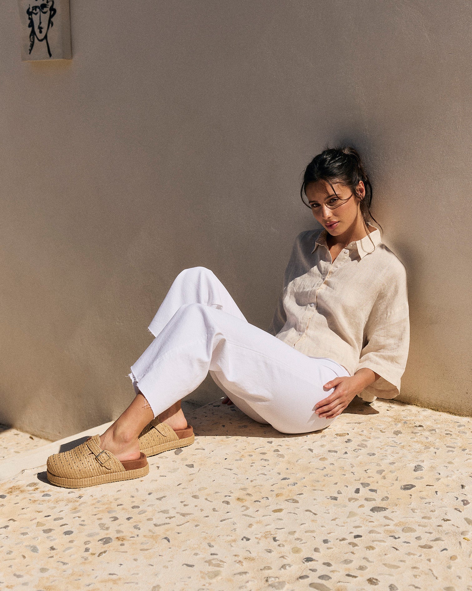 Zueco Acova Rafia Beige