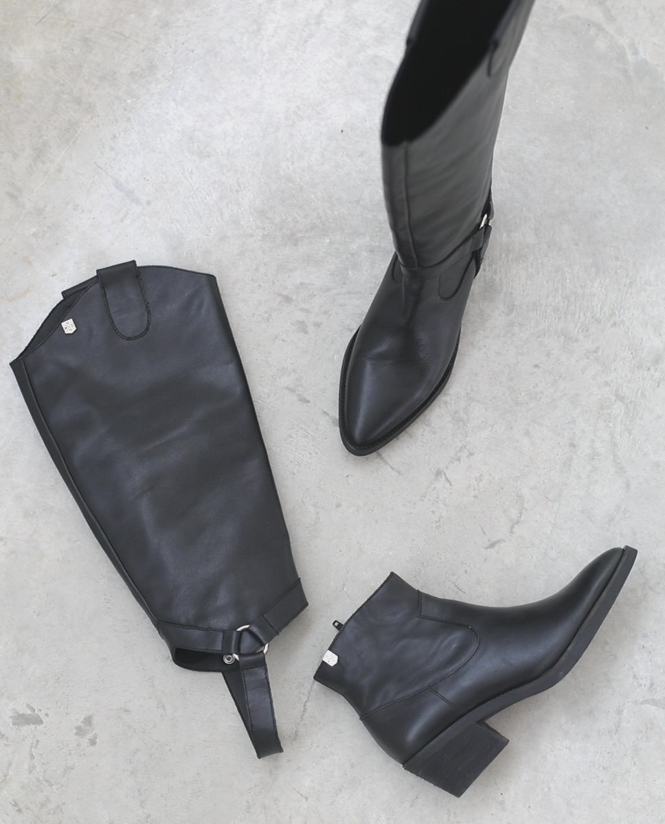 Raney Heel Boot Black Leather