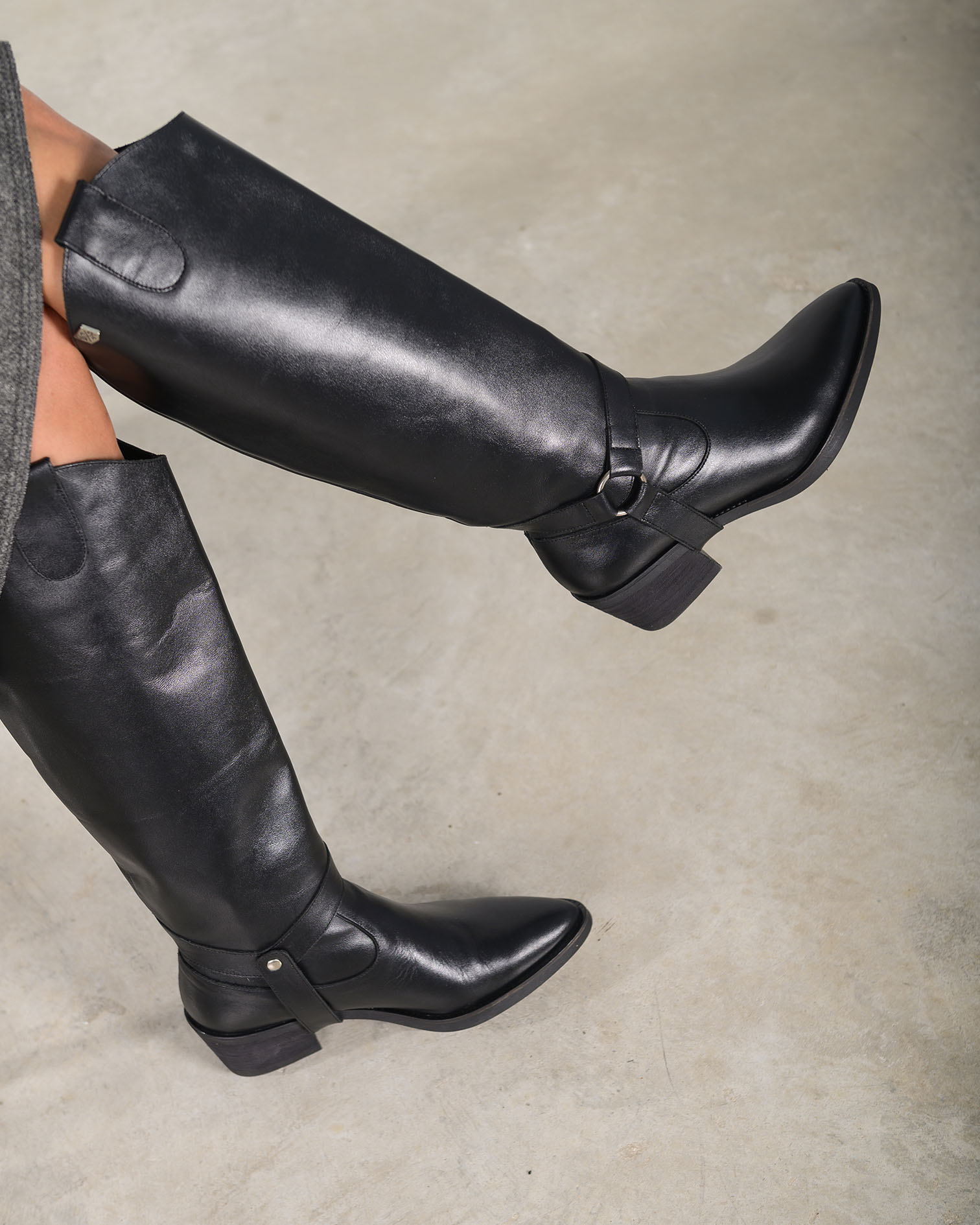 Raney Heel Boot Black Leather