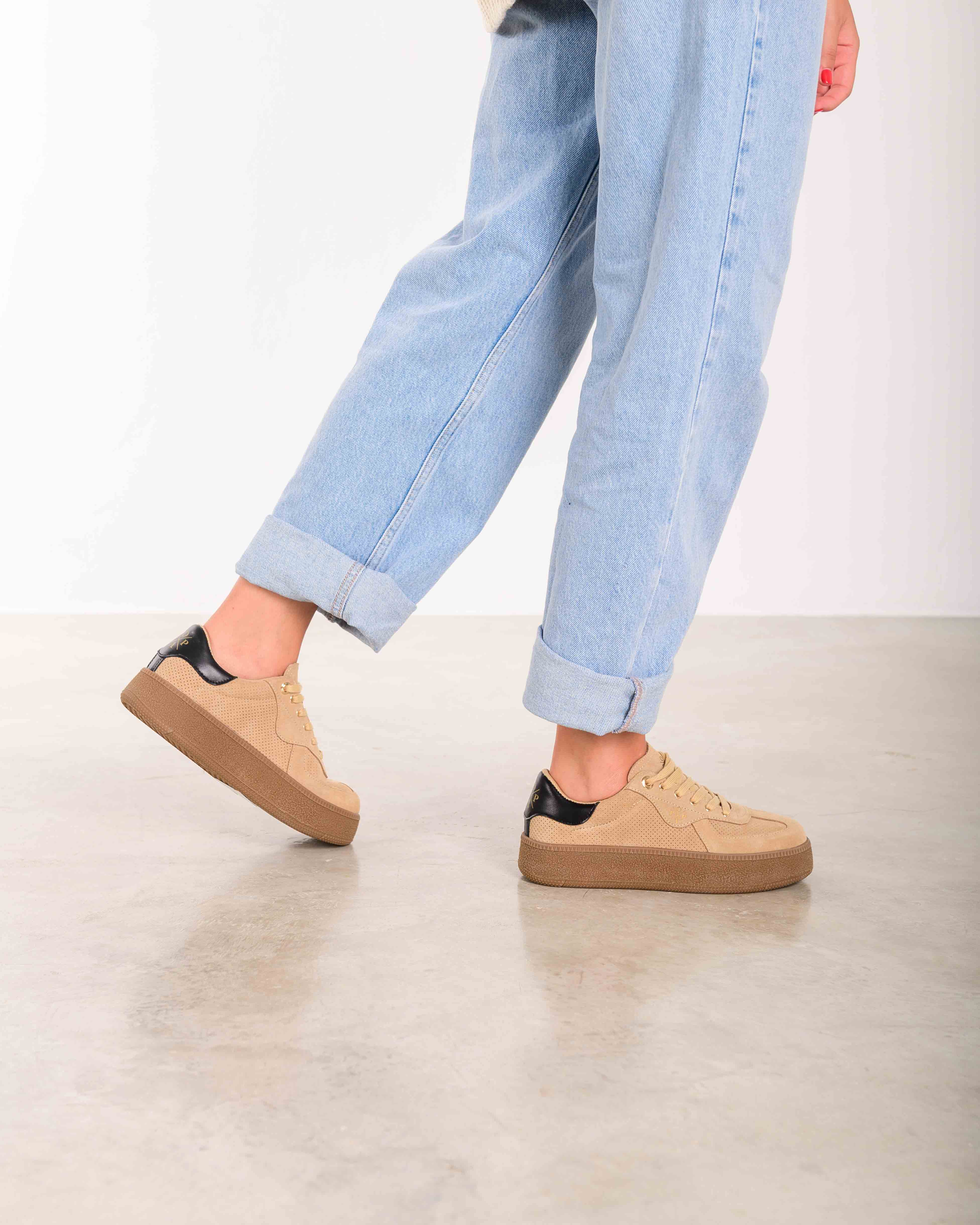 Noble Beige Platform Sneaker