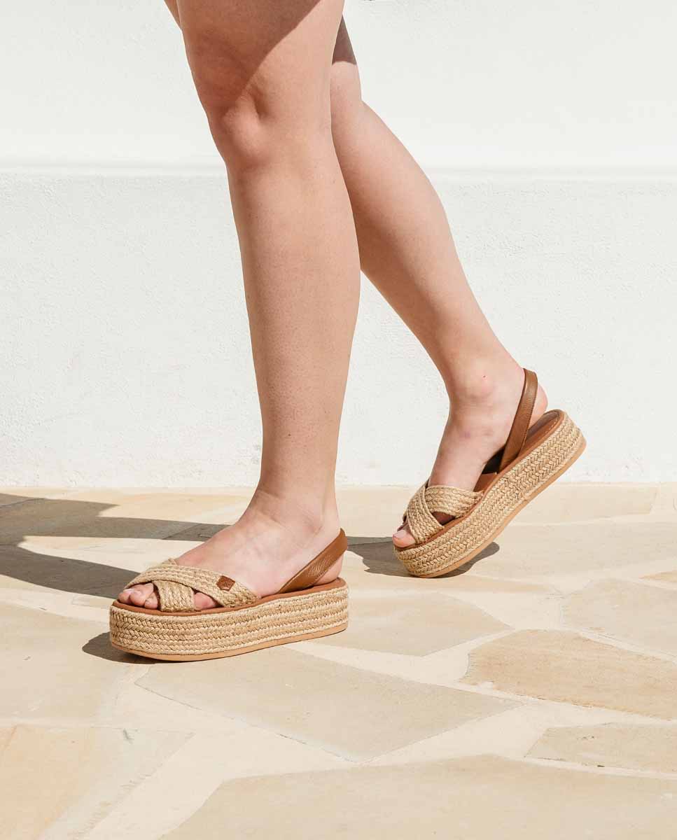 Cordoama Chiara Leather Platform Menorcan Sandals