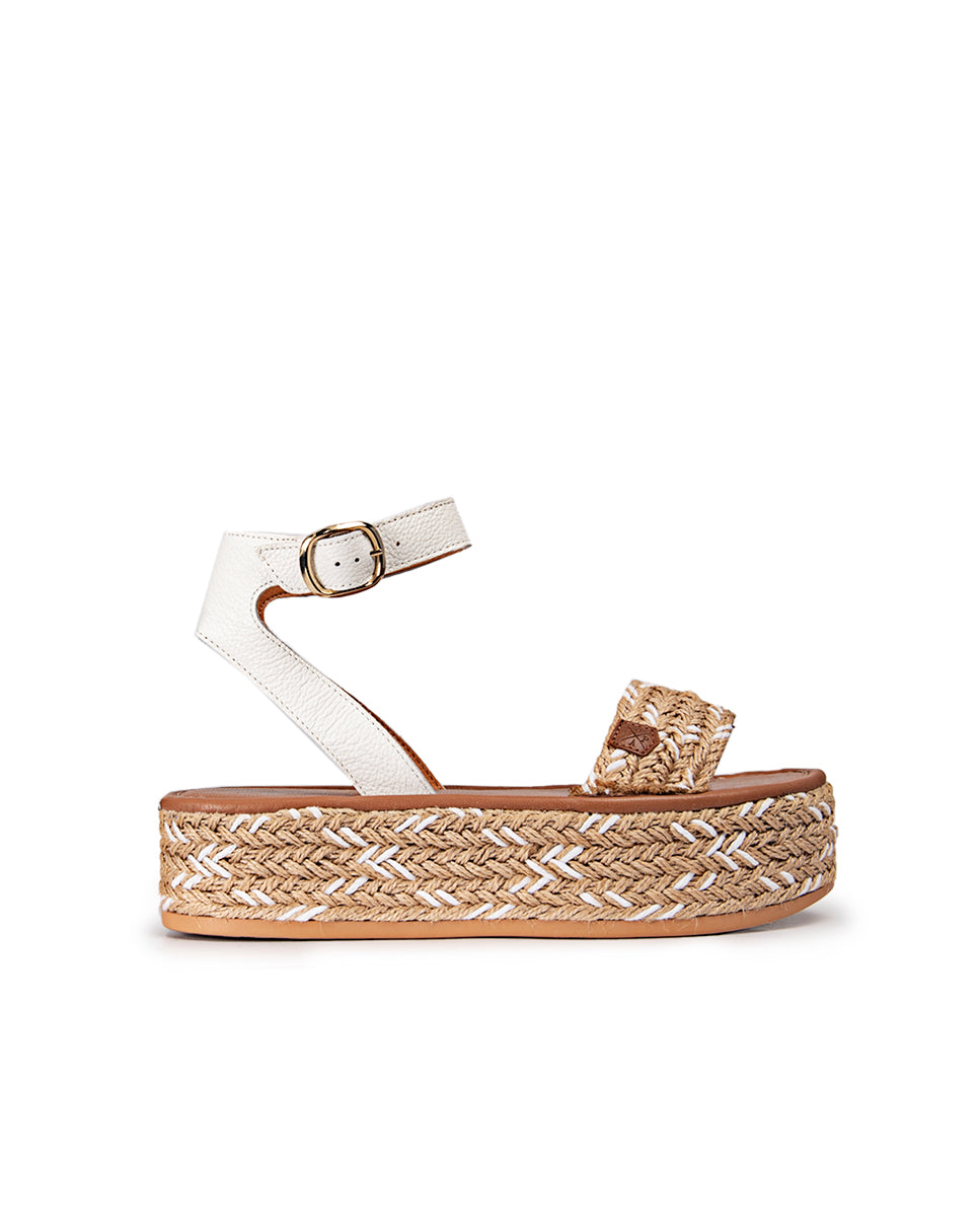 White Albir Chiara Platform Menorcan Sandals