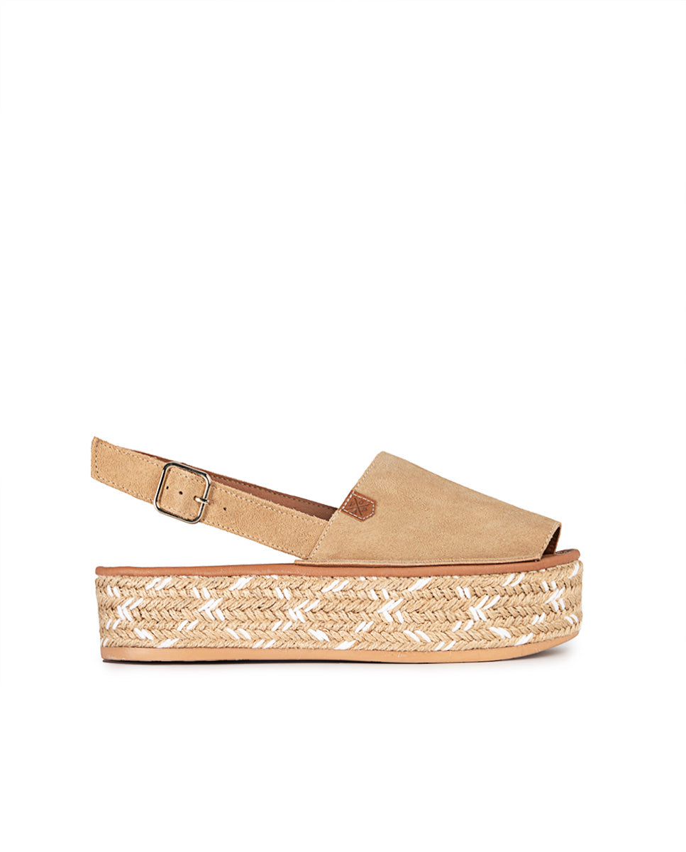 Menorquina Plataforma Luzon Serraje Camel